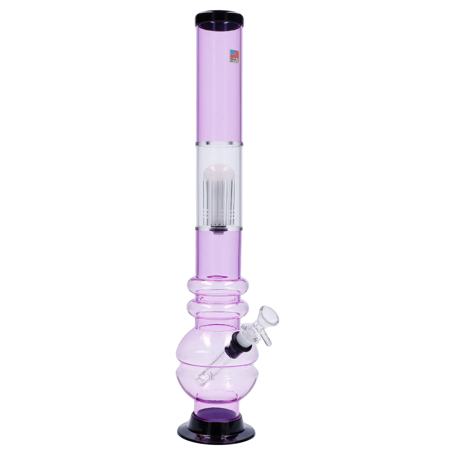 JM Plastics Bubble Base with Glass Perc Acrylic Water Pipe