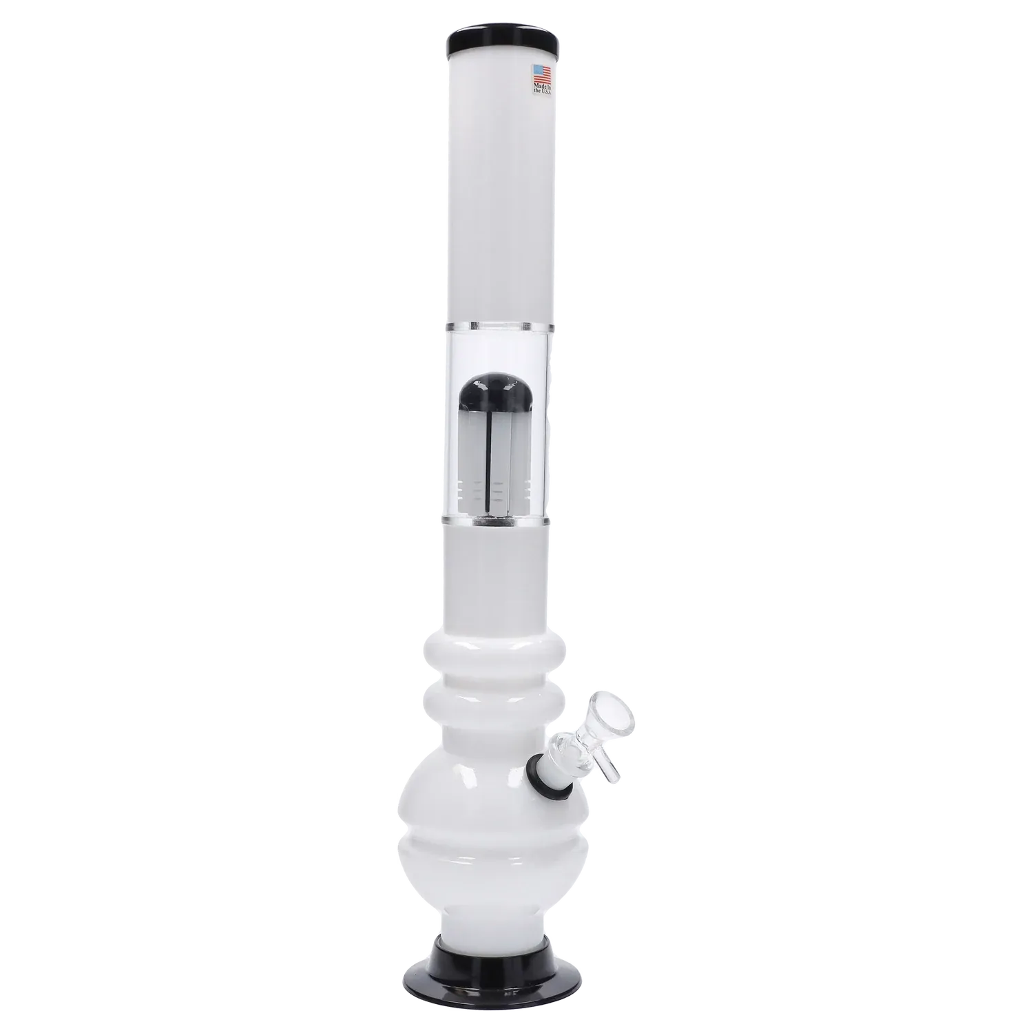 JM Plastics Bubble Base with Glass Perc Acrylic Water Pipe
