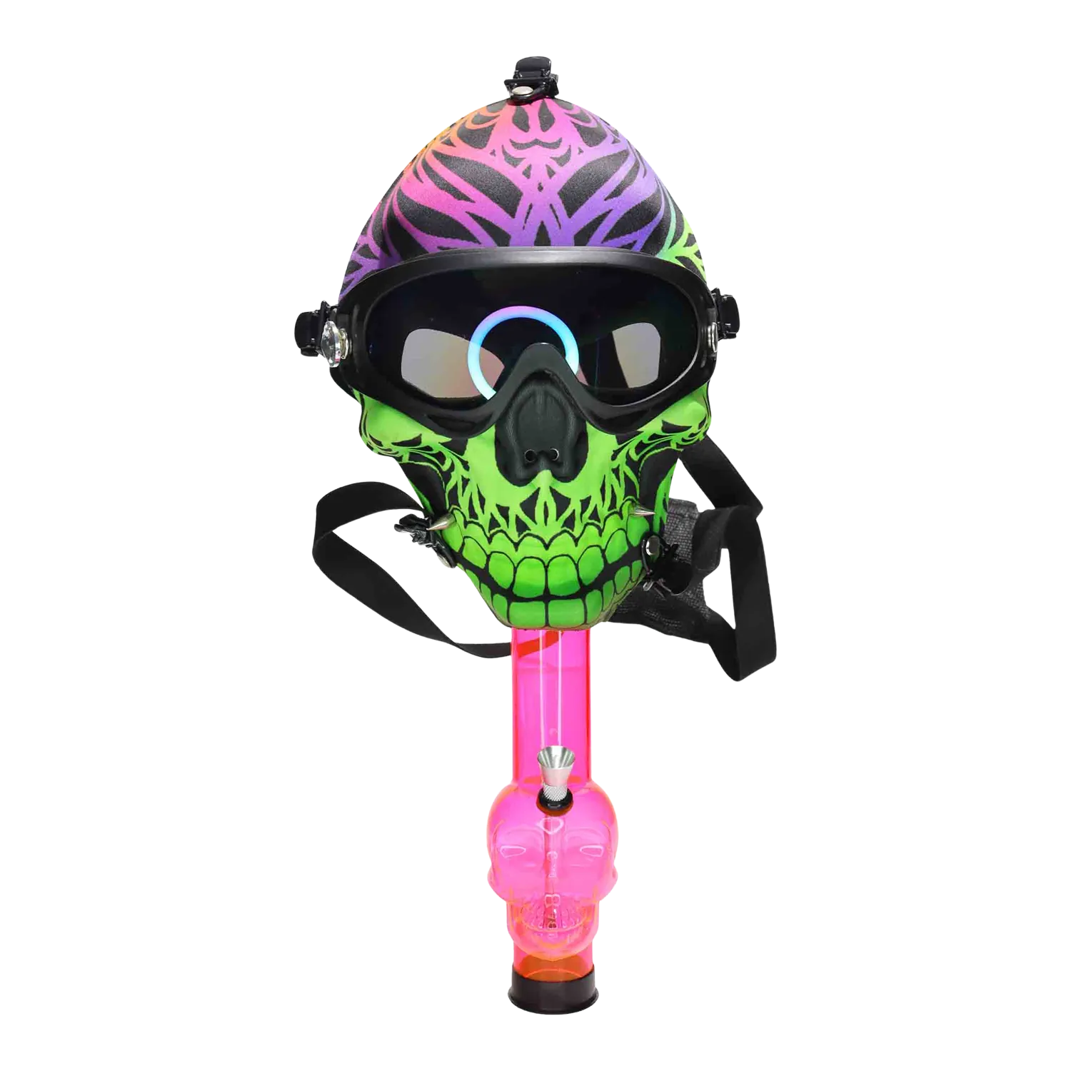 skull goggles DHC Smiling Neon Skull Gas Mask