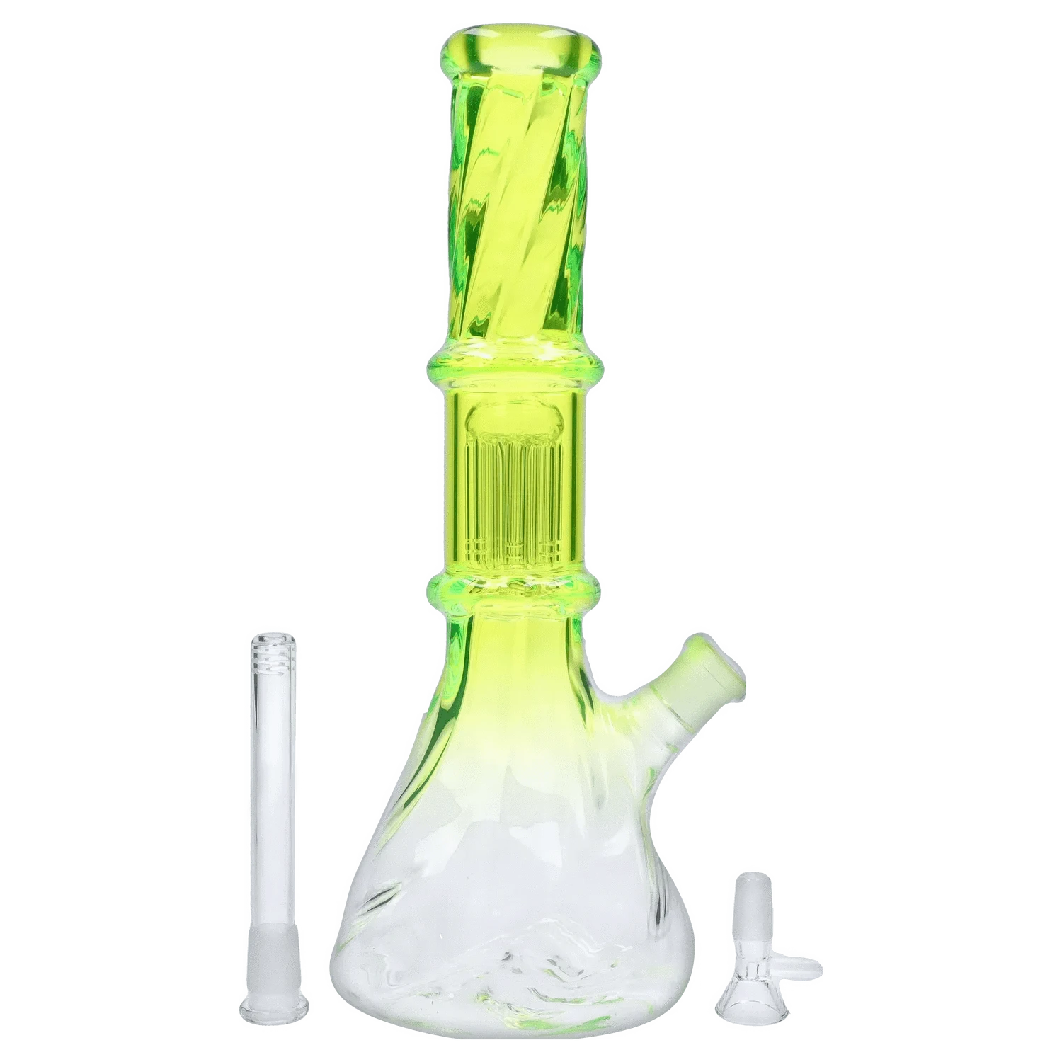 DHC Twisted Neon Beaker with Tree Perc