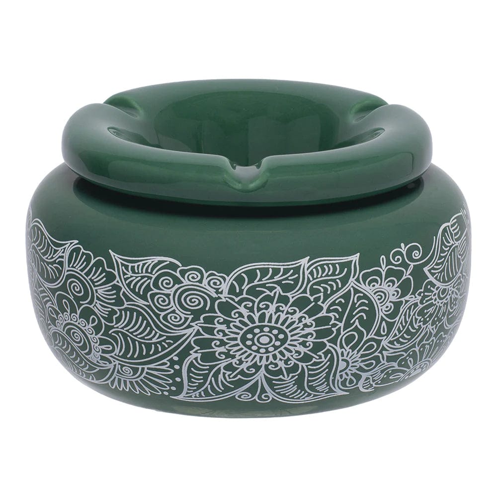 Fujima Ashtray Green Floral Moroccan Ceramic Ashtray
