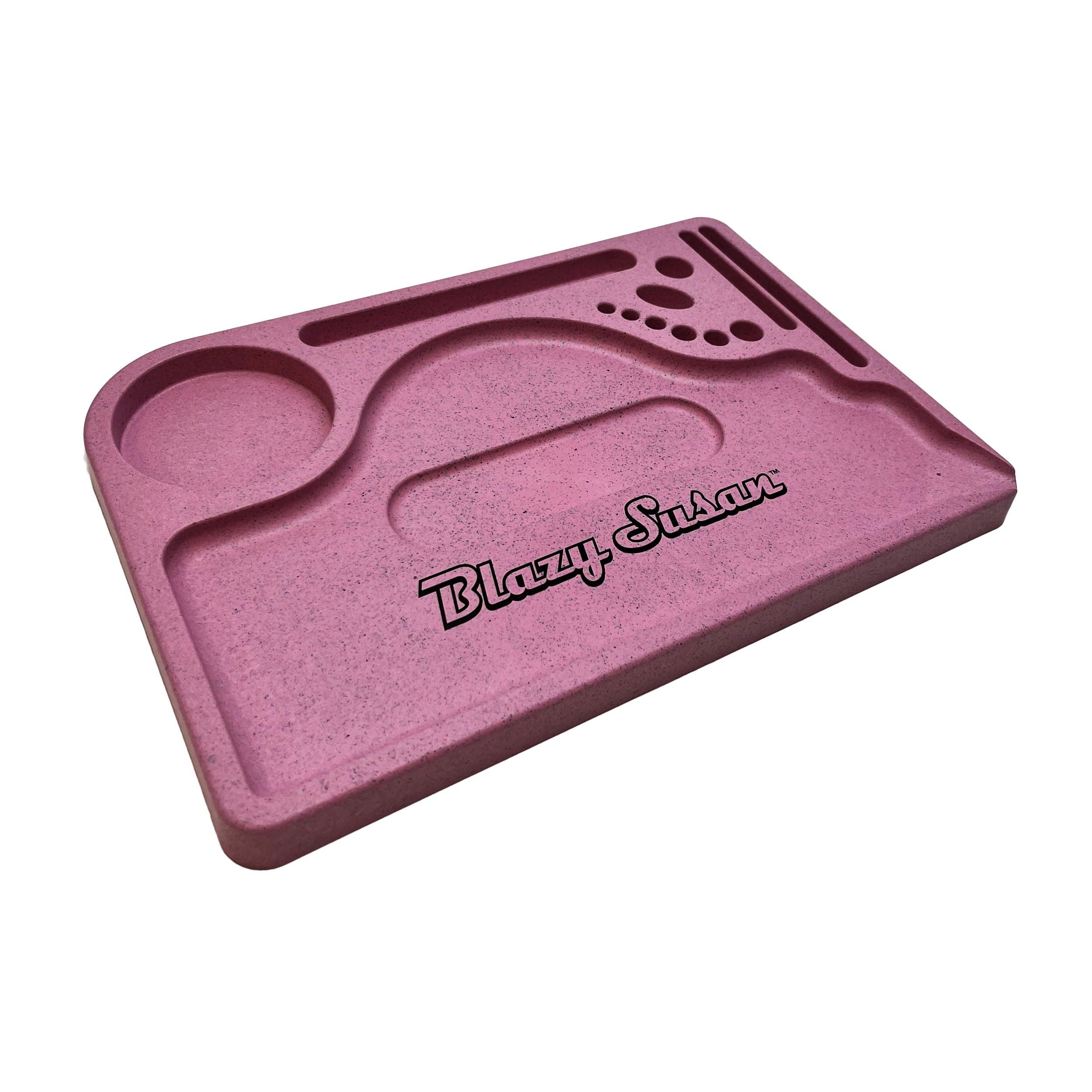 Blazy Susan Hemp Plastic Rolling Tray - Pink