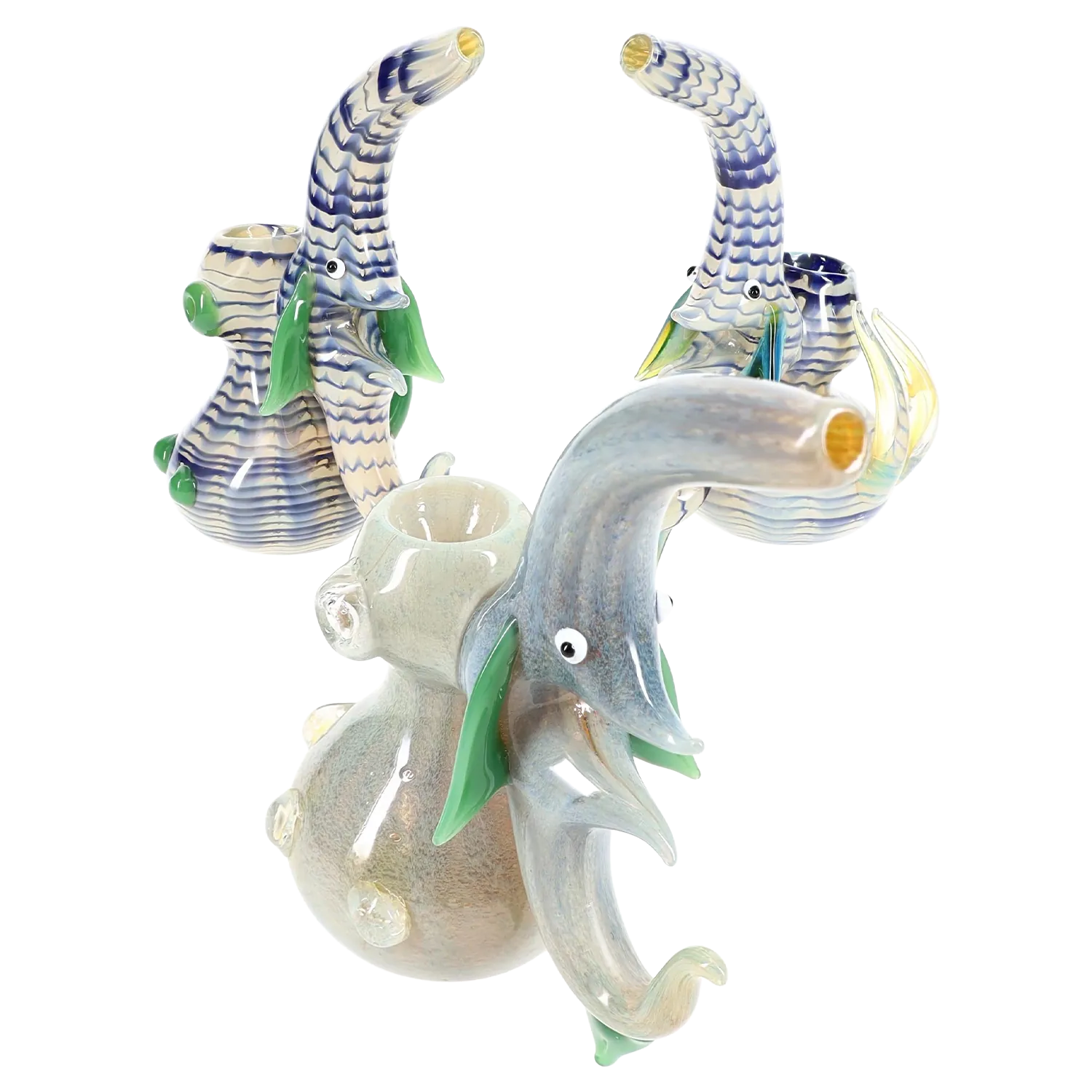 Primate Glass 6.5″ Spiky Color-Changing Sherlock Bubbler