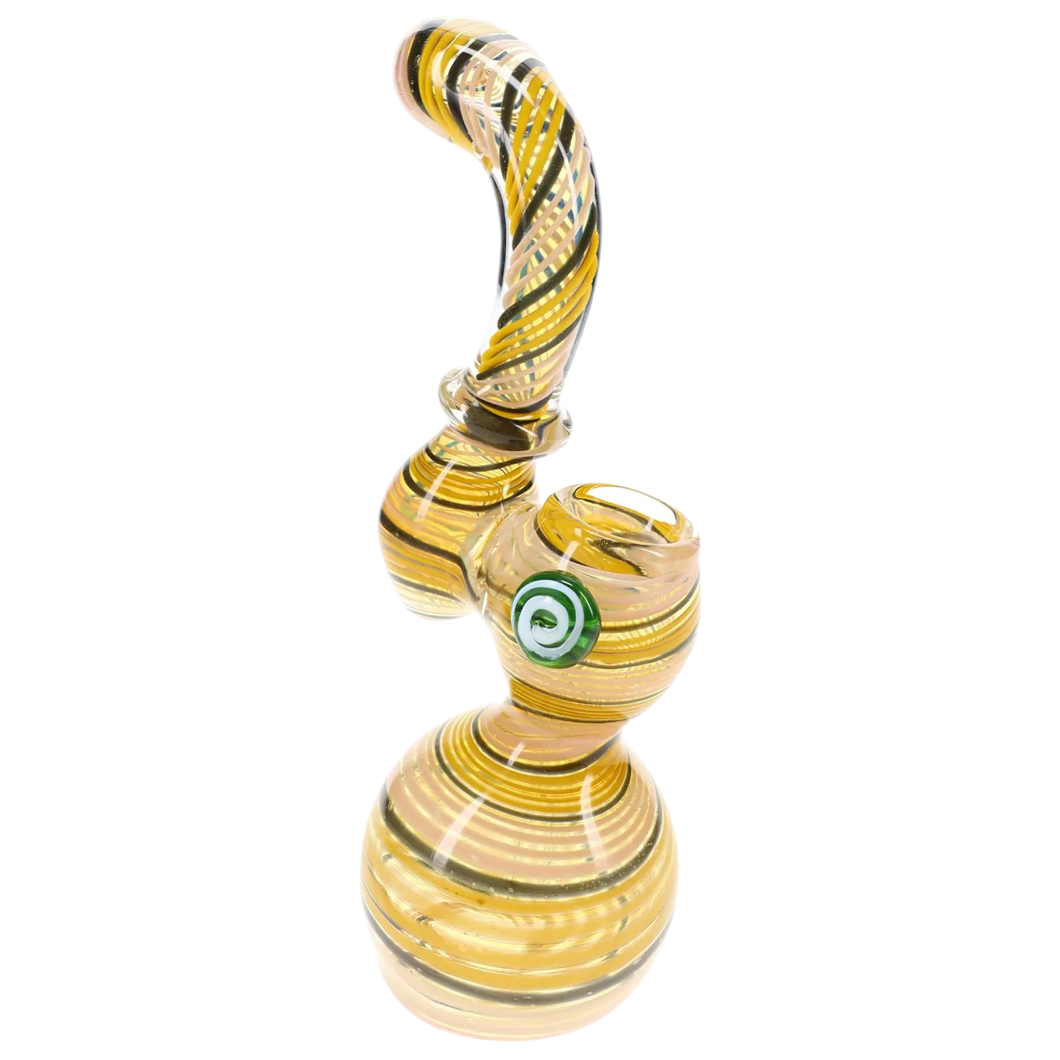 Primate Glass Color-Changing Striped Sherlock Bubbler “Wizard Stripe” – 7½″ – Assorted Colors