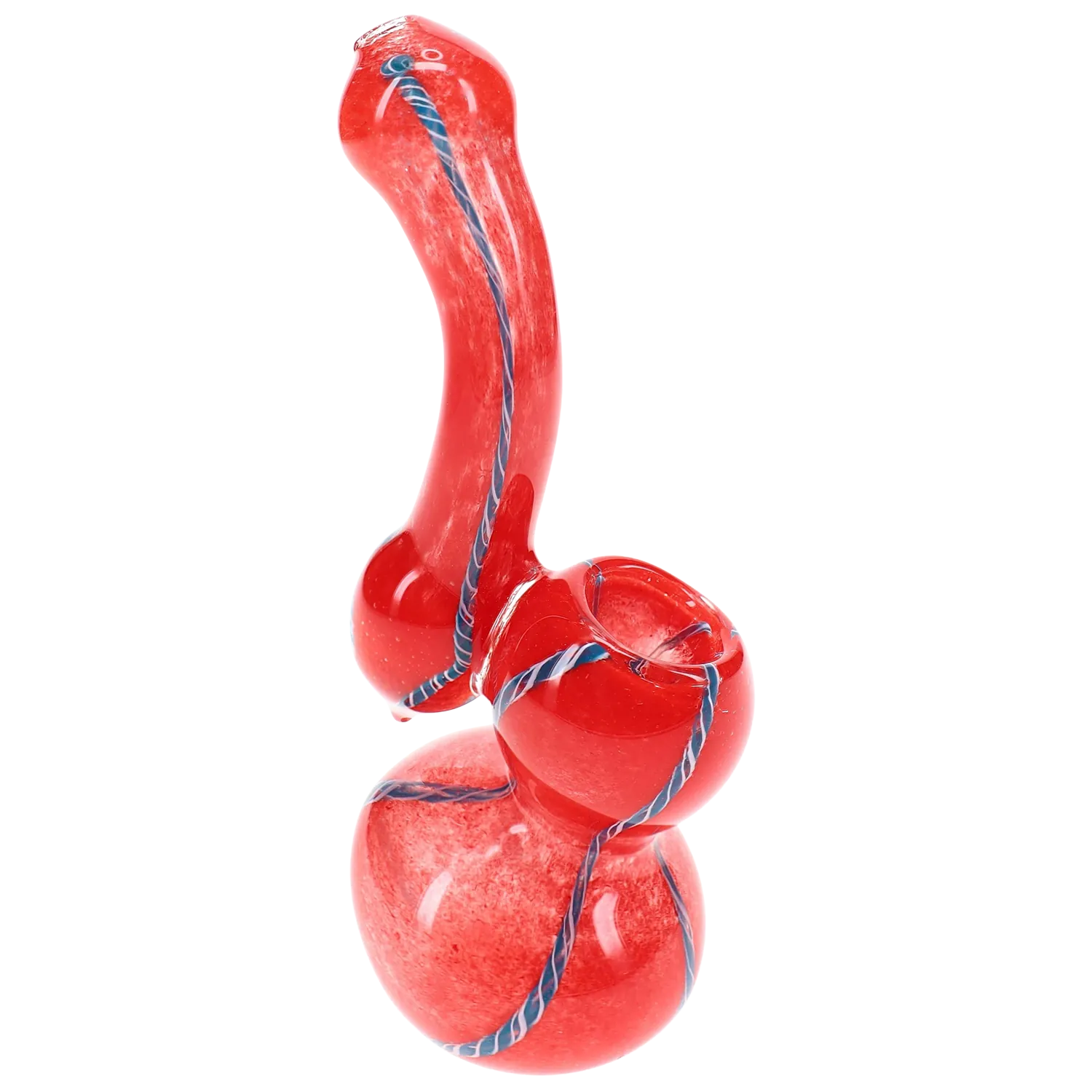 Primate Glass Frit Striped Sherlock Bubbler “Pocket Sleuth” – 5″ – Assorted Colors
