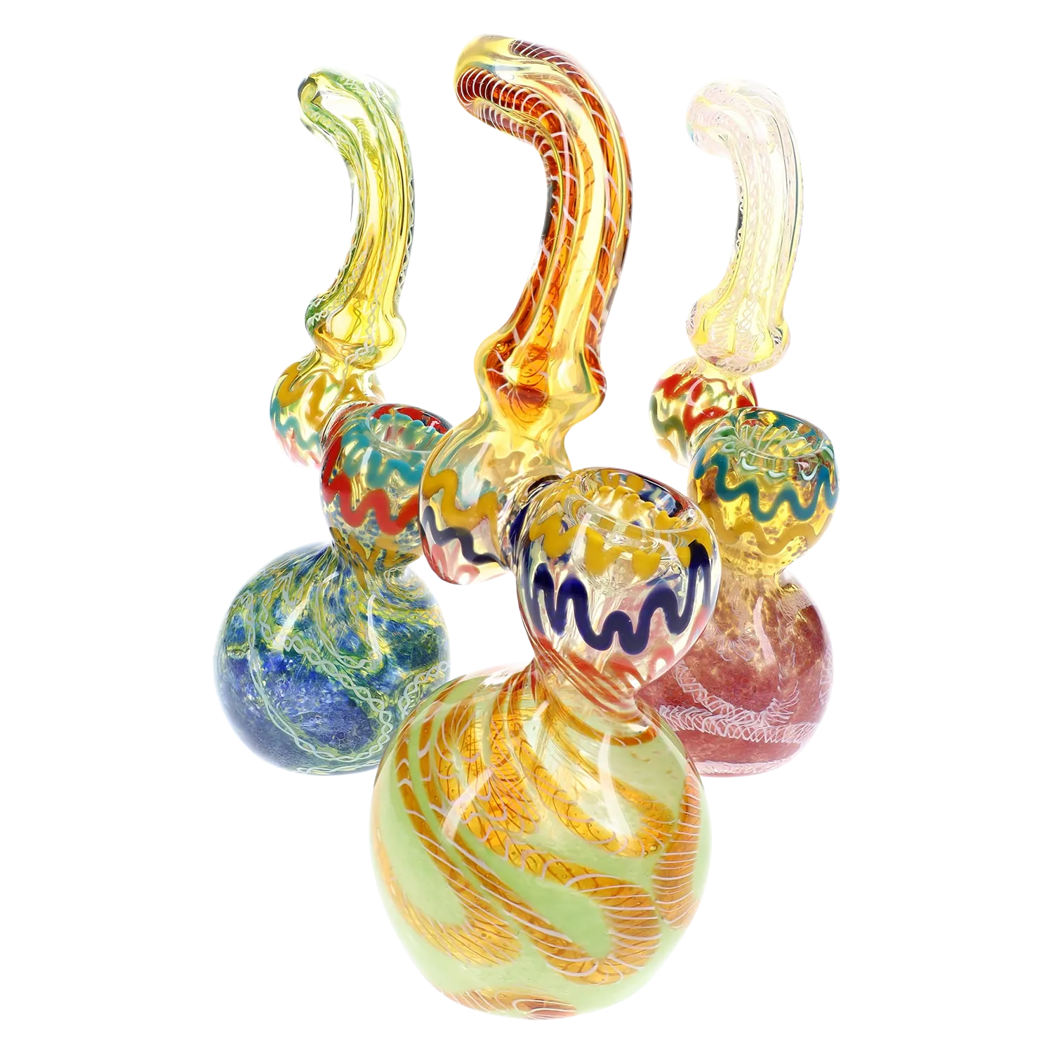 Primate Glass Silver Fumed Frit Sherlock Bubbler “Frit Wizard” – 7″ – Assorted Colors