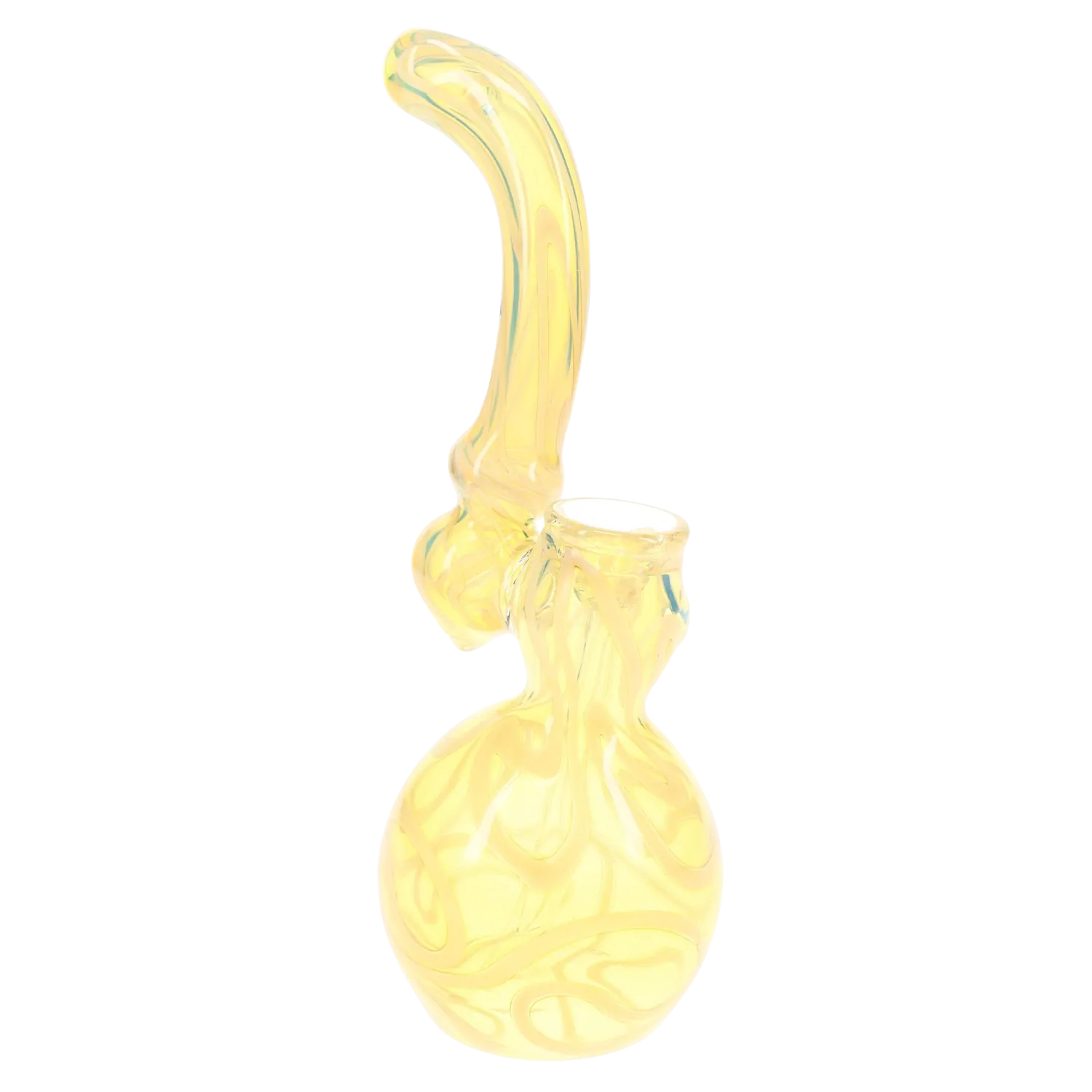 Primate Glass Color-Changing Swirl Sherlock Bubbler “Stripe Curl” – 8.5″ – Assorted Colors