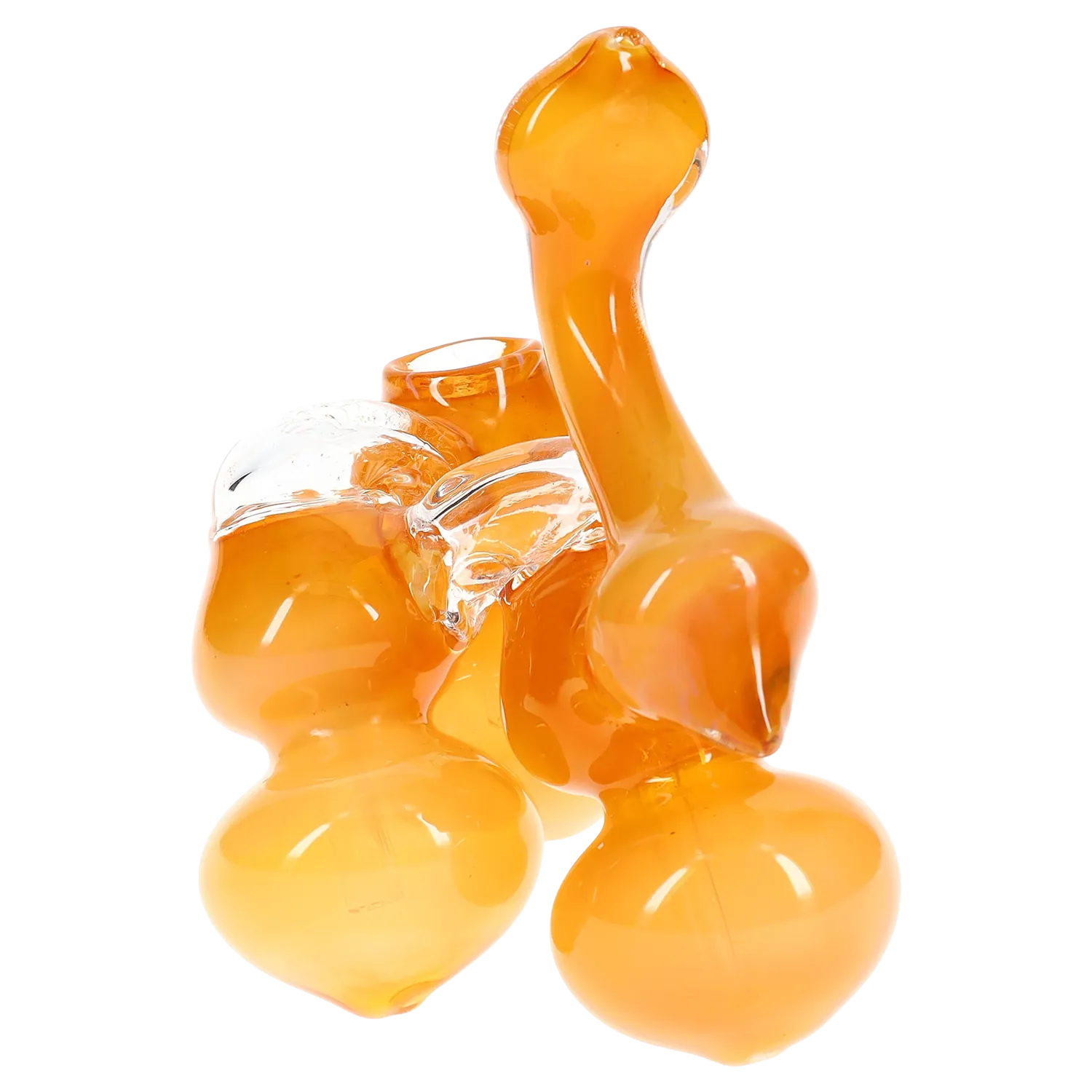 Primate Glass Gold Fumed Triple-Chamber Sherlock Glass Bubbler “Tri-Stack” – 7″