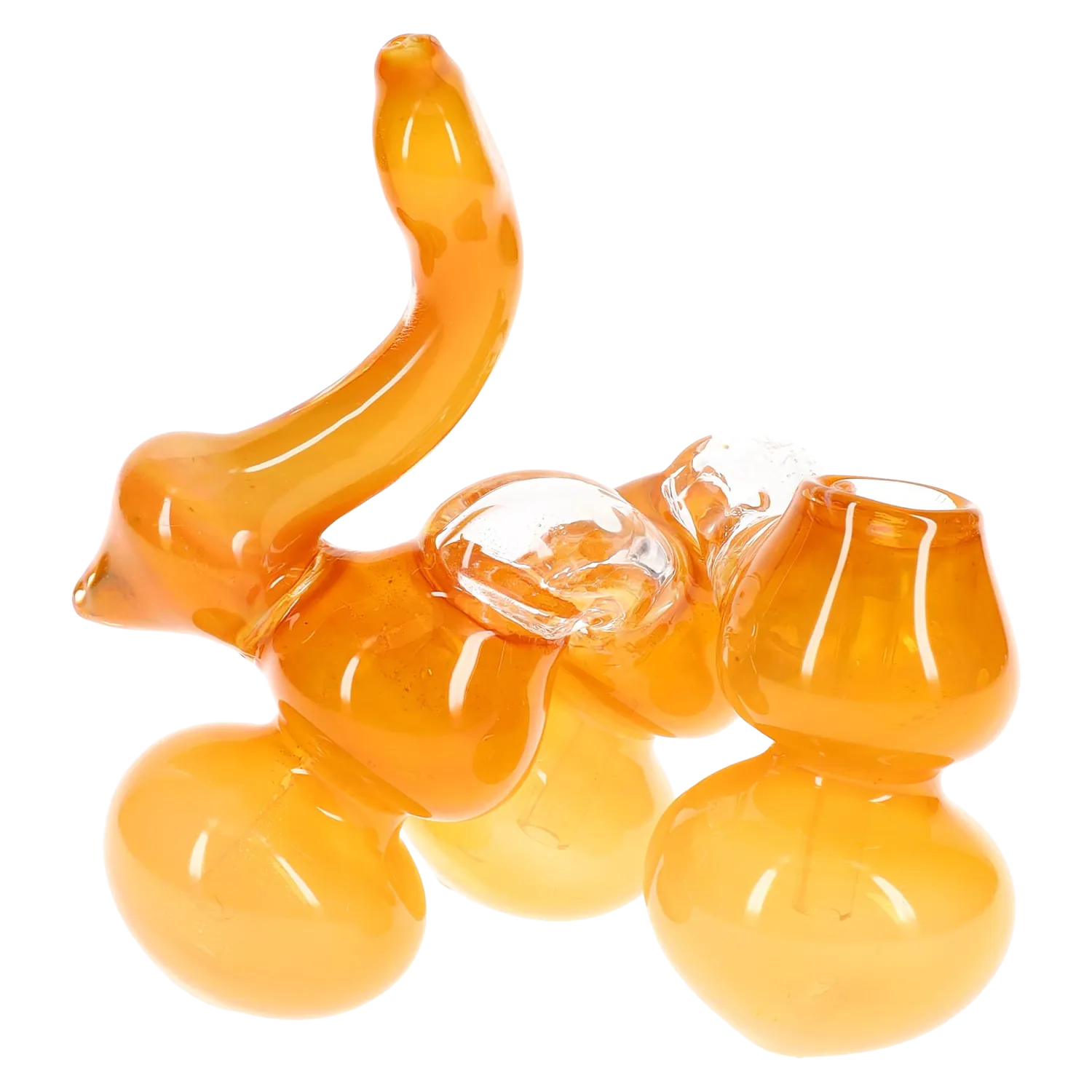 Primate Glass Gold Fumed Triple-Chamber Sherlock Glass Bubbler “Tri-Stack” – 7″