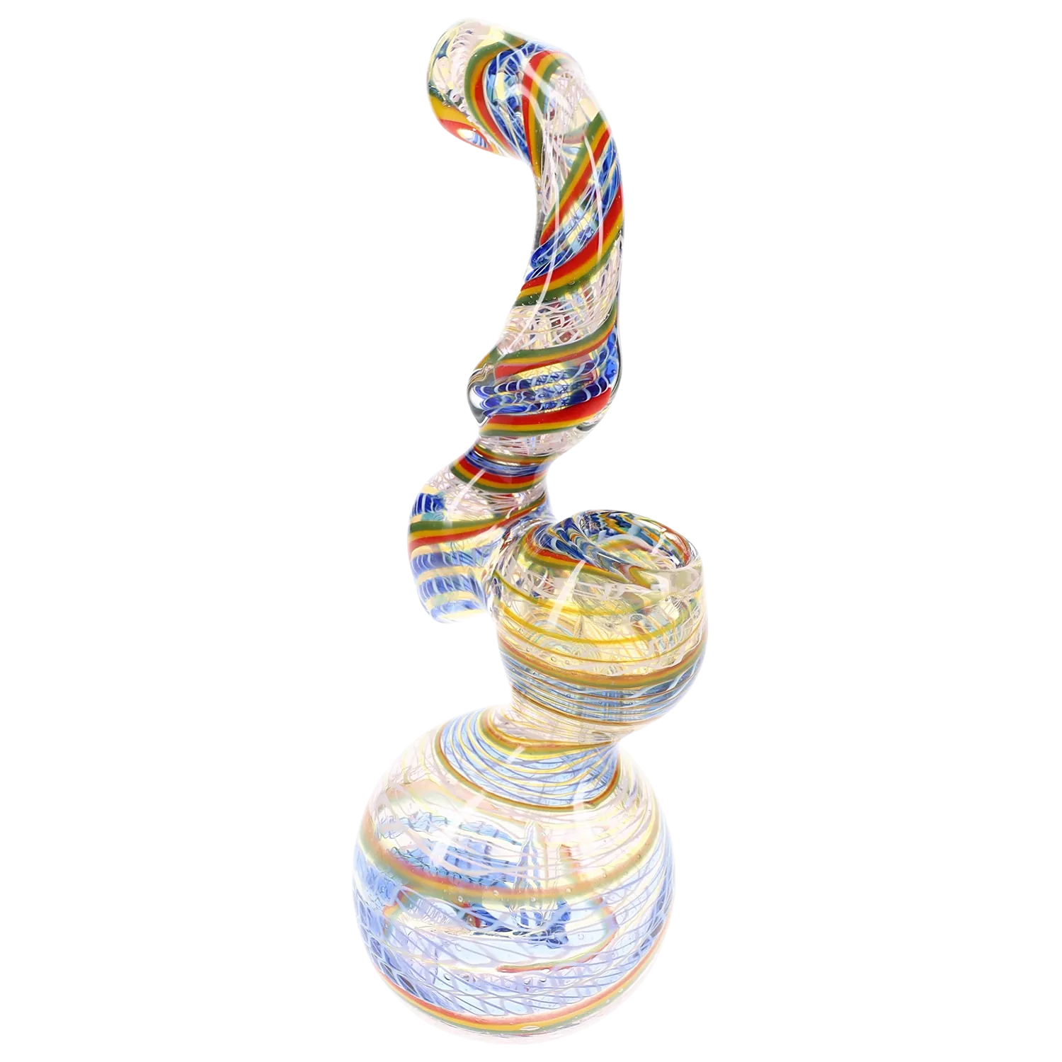 Primate Glass Color-Changing Rasta Sherlock Bubbler “Rasta Curl” – 8″ – Assorted Colors
