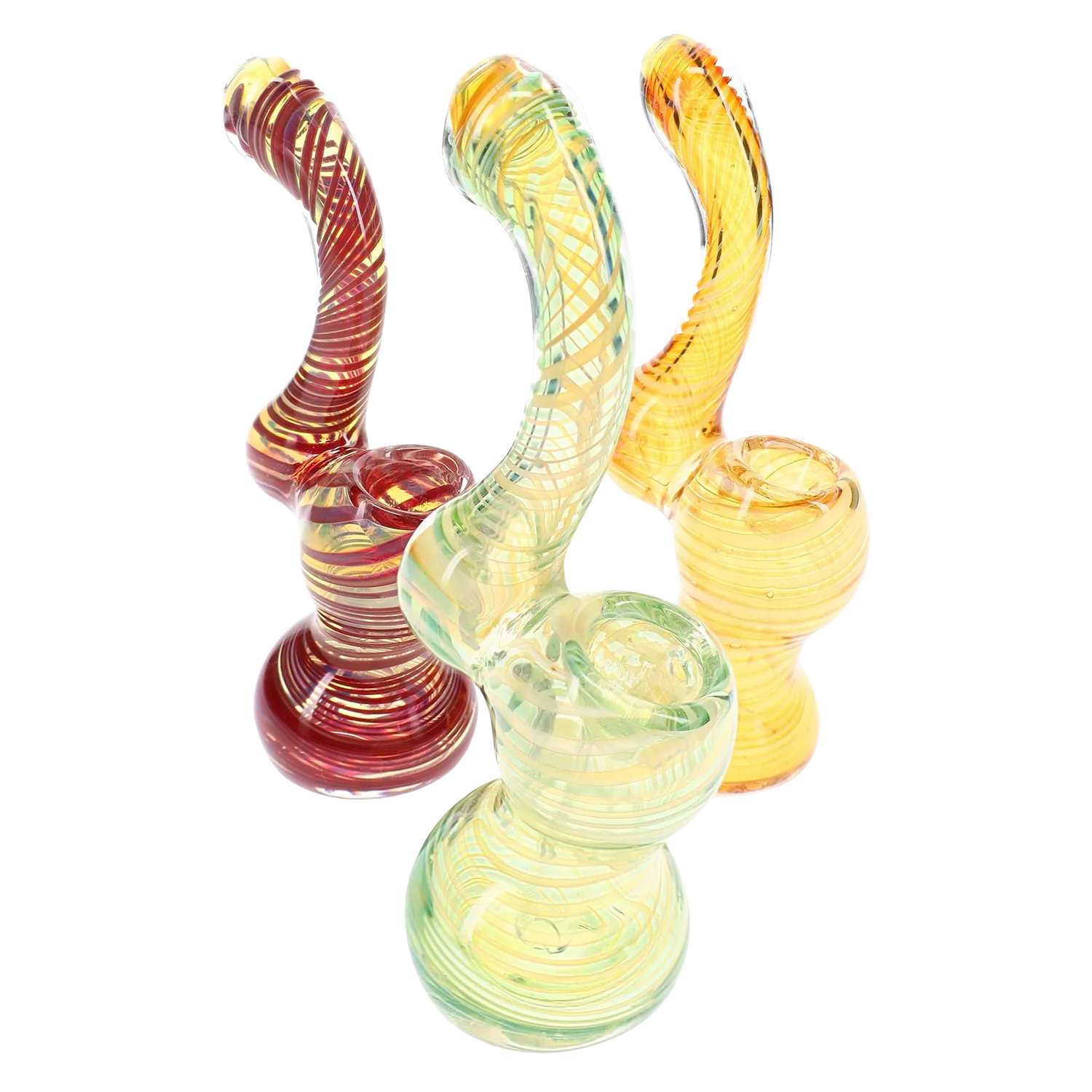 Primate Glass Color-Changing Spiral Sherlock Bubbler “Mini Wizard” – 5″ – Assorted Colors