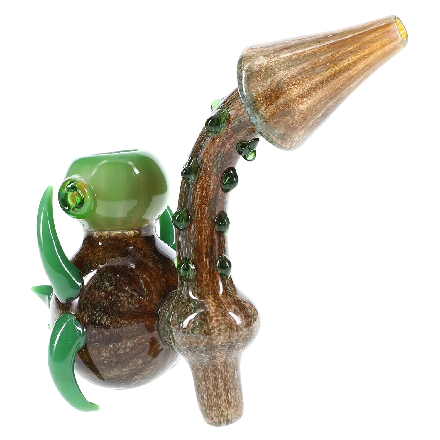 Primate Glass Color-Changing Silver-Fumed Frit Eyeball Sherlock Bubbler “Gazer Glow” – 6.5″ – Assorted Colors