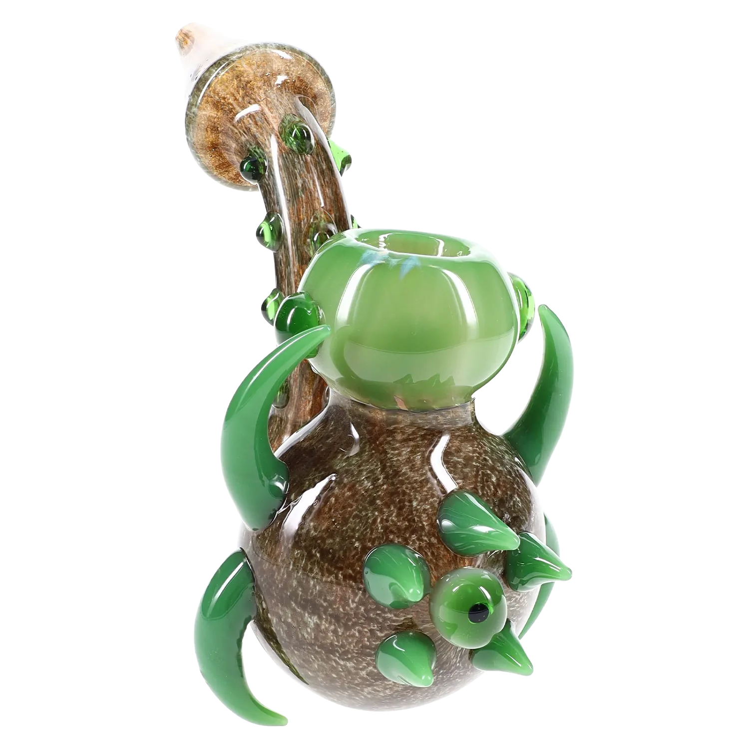 Primate Glass Color-Changing Silver-Fumed Frit Eyeball Sherlock Bubbler “Gazer Glow” – 6.5″ – Assorted Colors