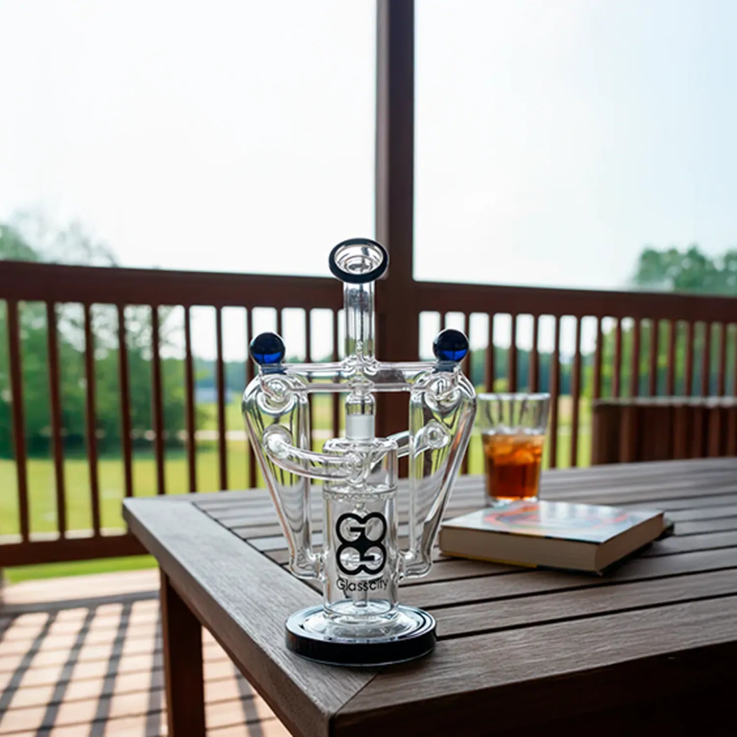 Glasscity-Recycler Vapor Bubbler with Showerhead & Honeycomb Disc Perc