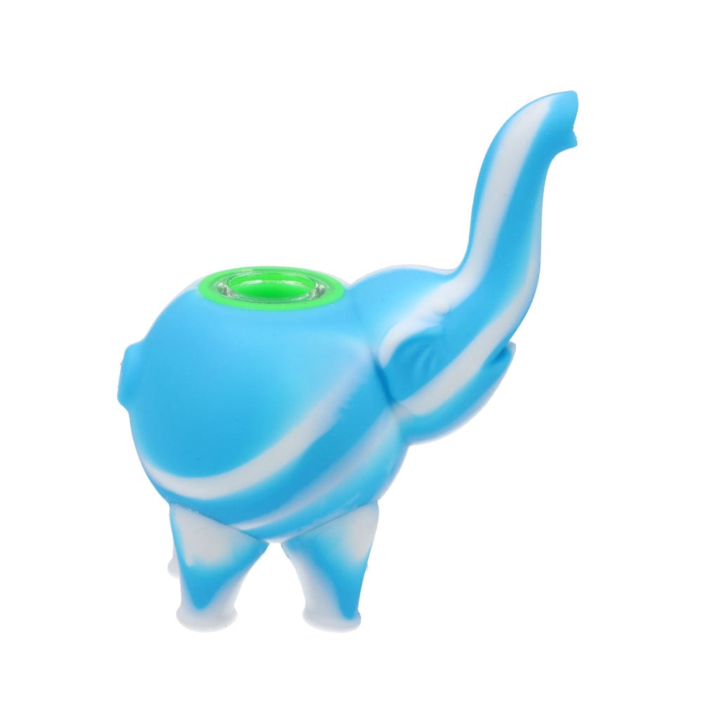 Daily High Club Bubbler Blue & White Silicone Mini Elephant