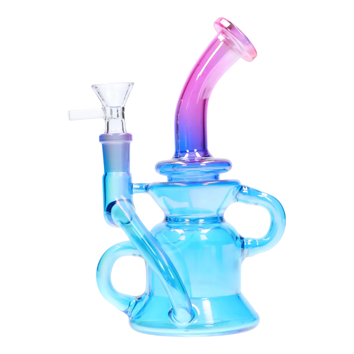 DHC Bright Electroplated Recycler Bong - 8 in.