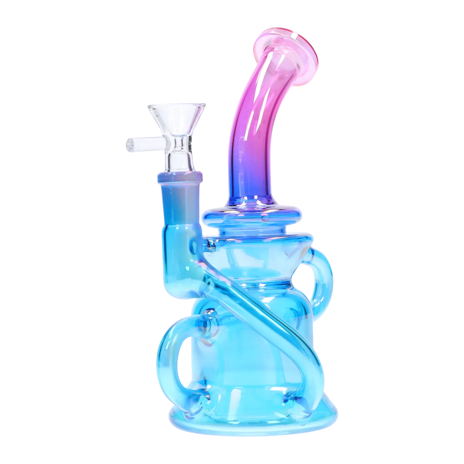 DHC Bright Electroplated Recycler Bong - 8 in.