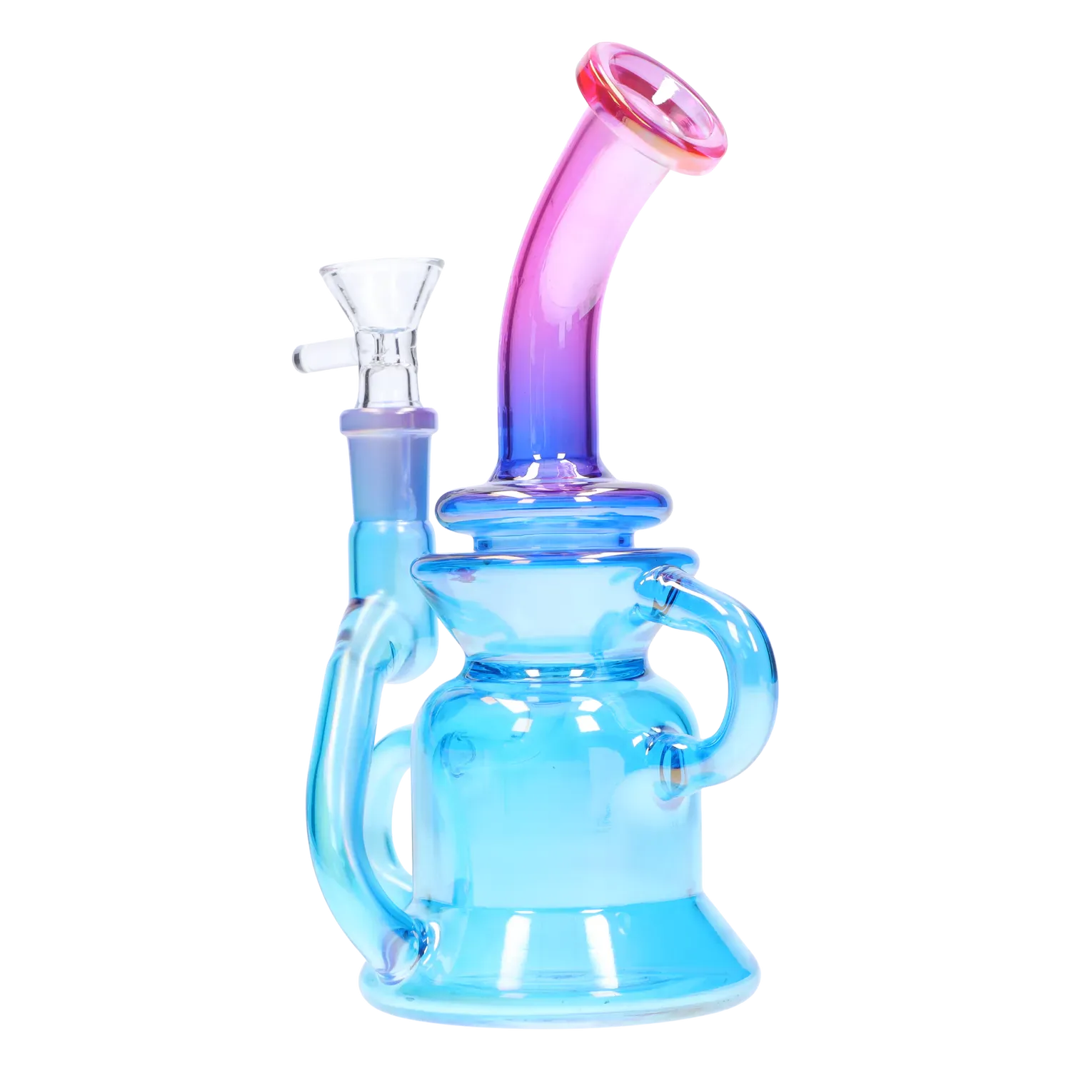 DHC Bright Electroplated Recycler Bong - 8 in.