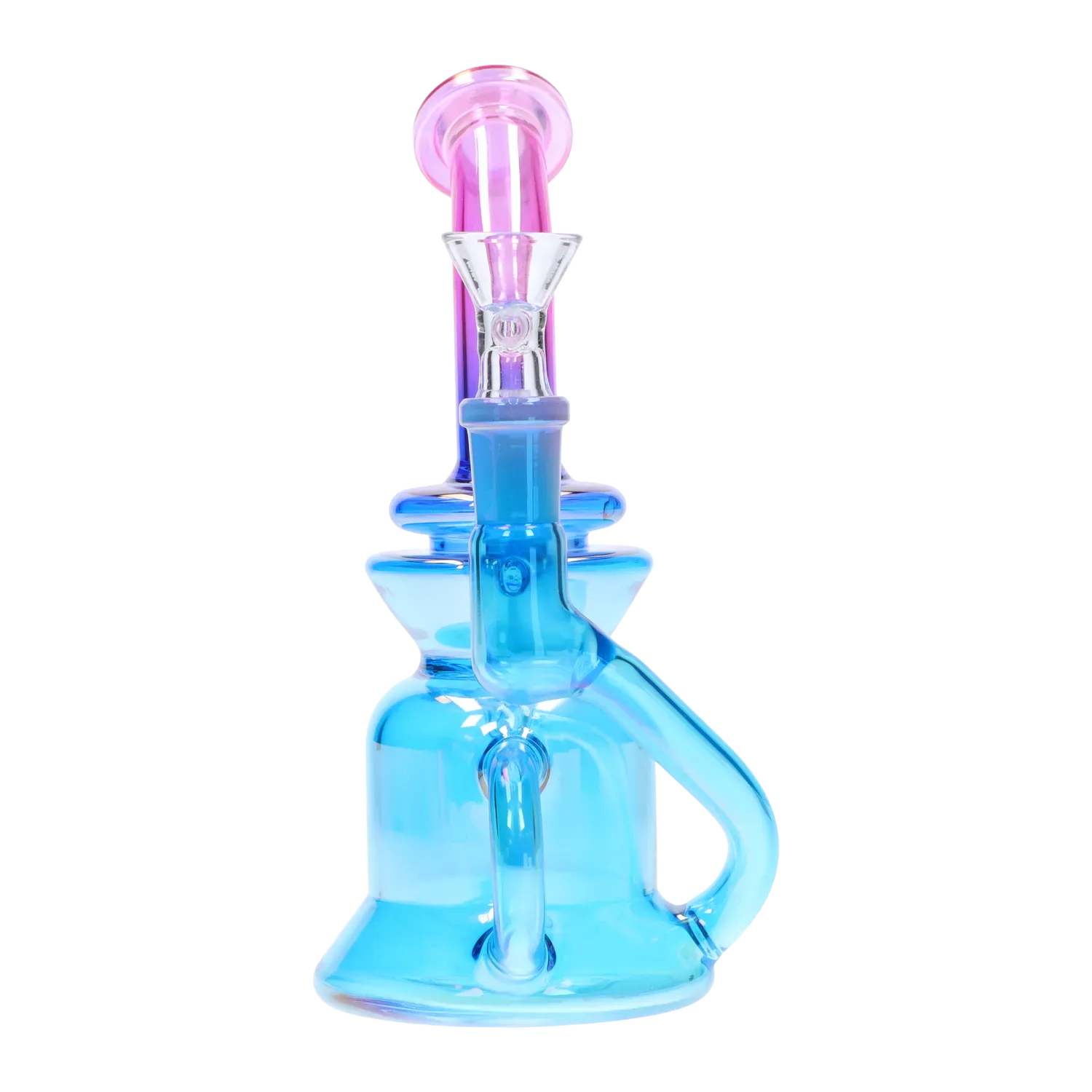 DHC Bright Electroplated Recycler Bong - 8 in.