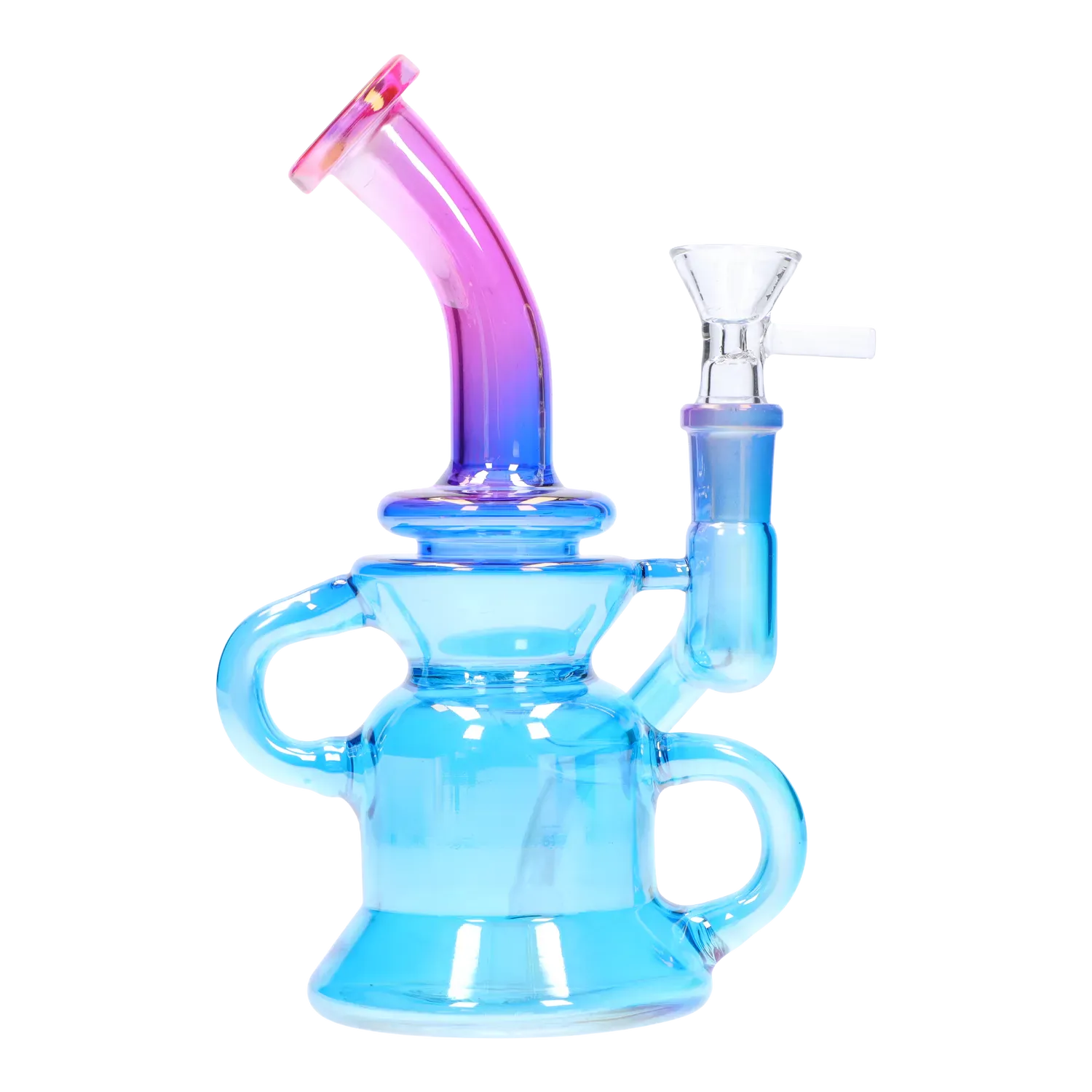 DHC Bright Electroplated Recycler Bong - 8 in.