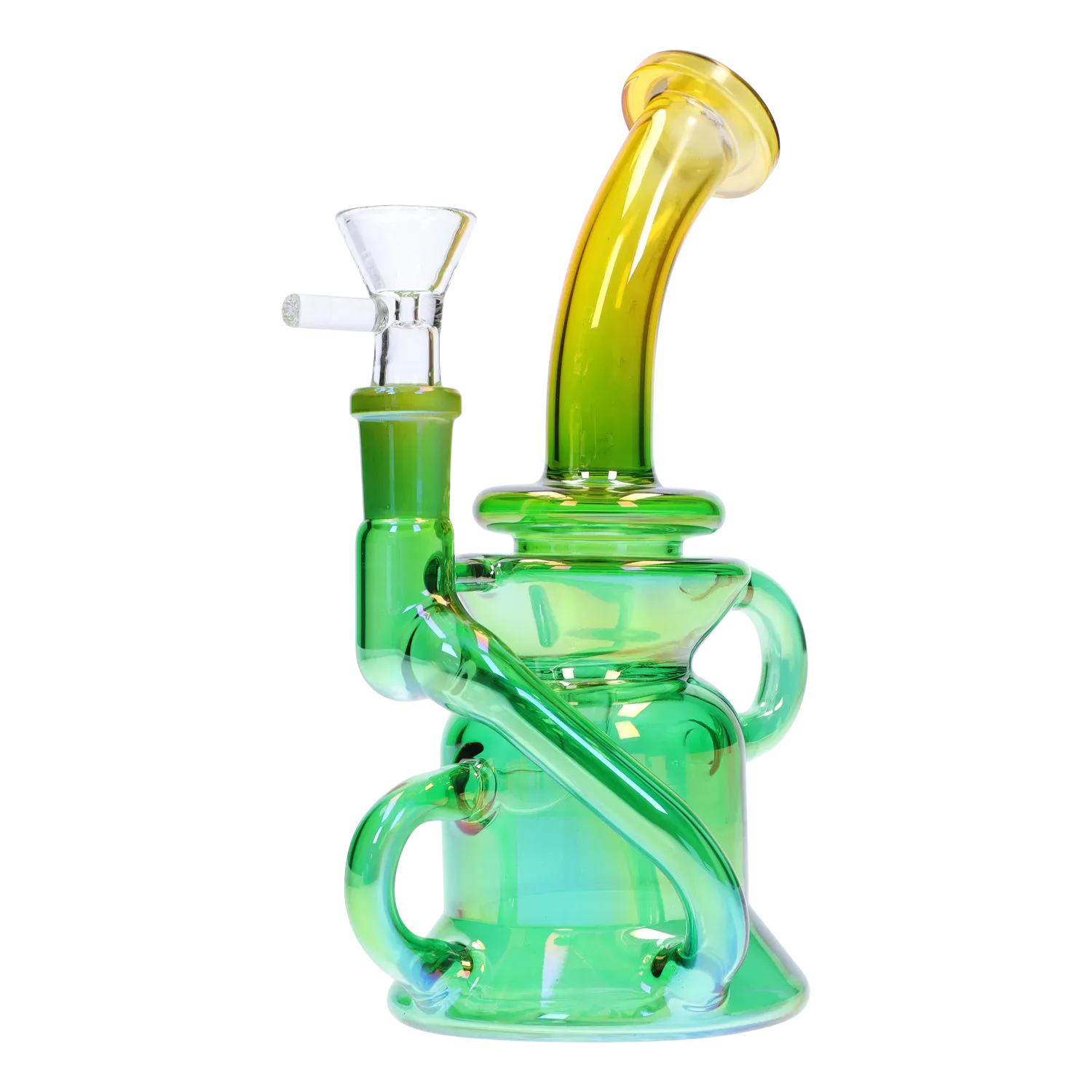 DHC Bright Electroplated Recycler Bong - 8 in.