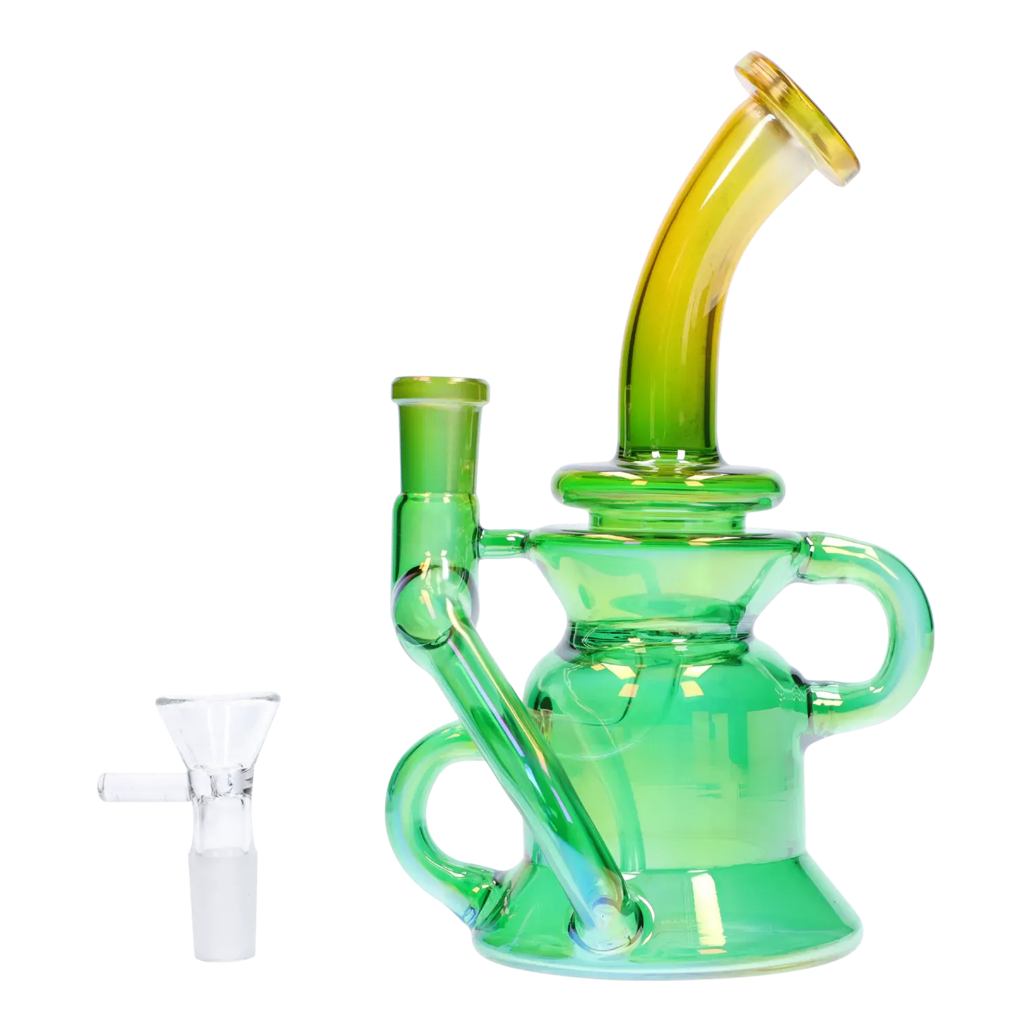 DHC Bright Electroplated Recycler Bong - 8 in.