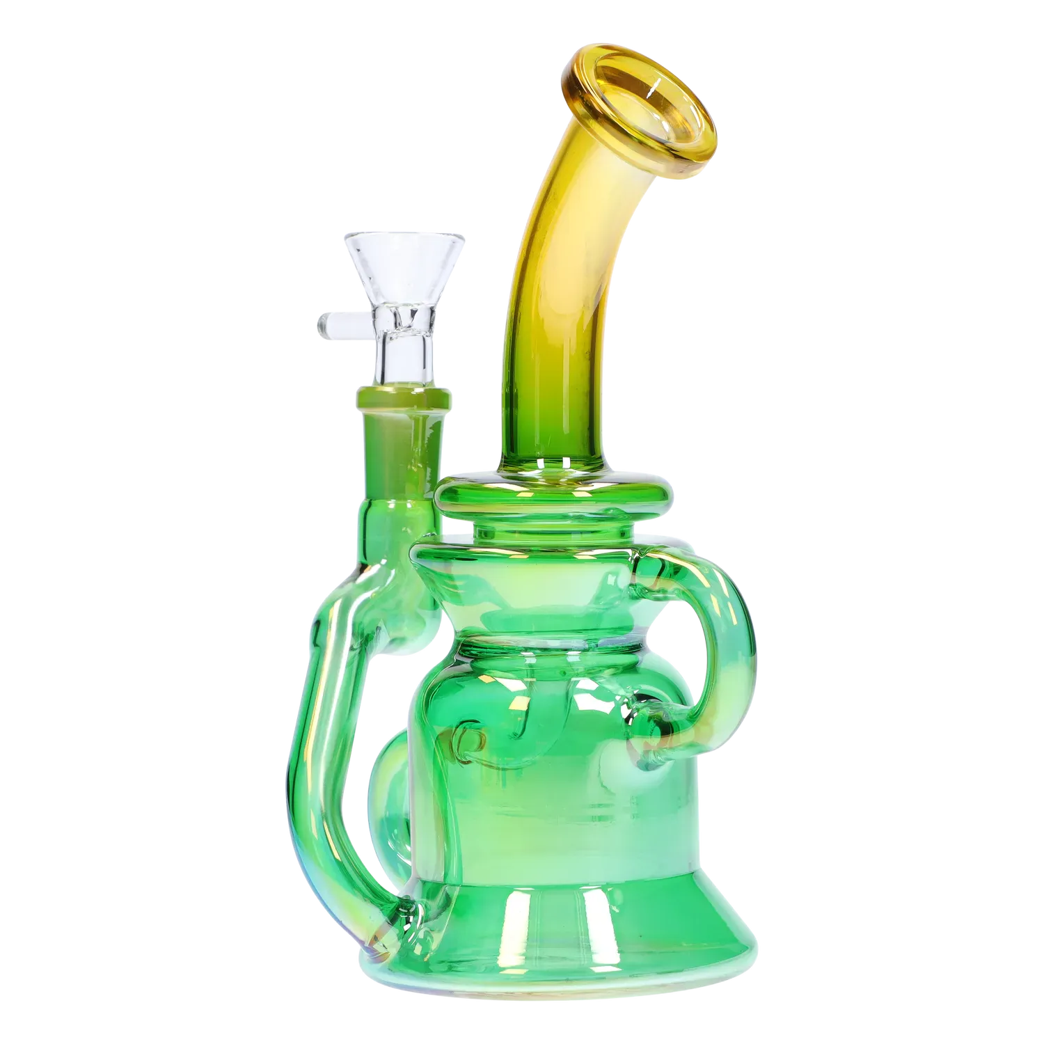 DHC Bright Electroplated Recycler Bong - 8 in.