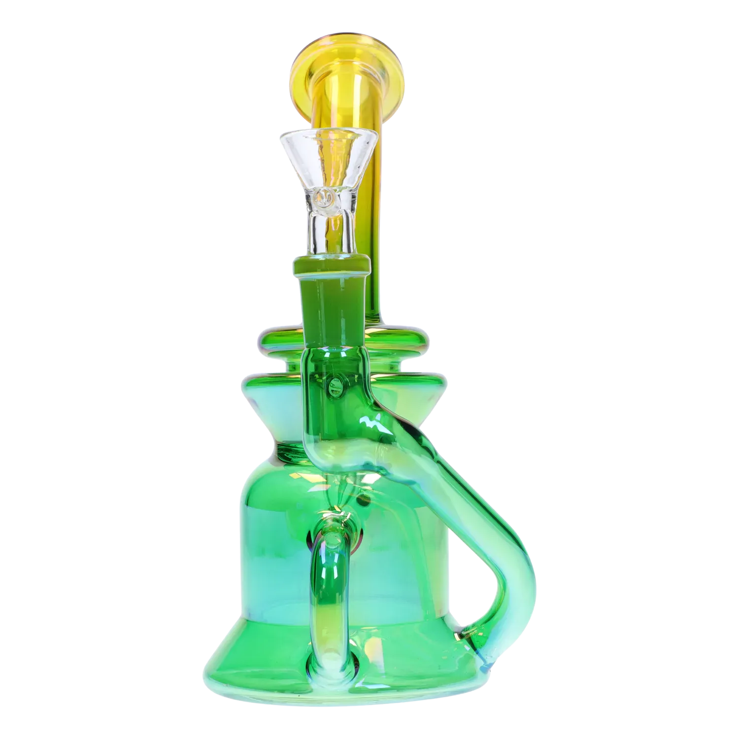 DHC Bright Electroplated Recycler Bong - 8 in.