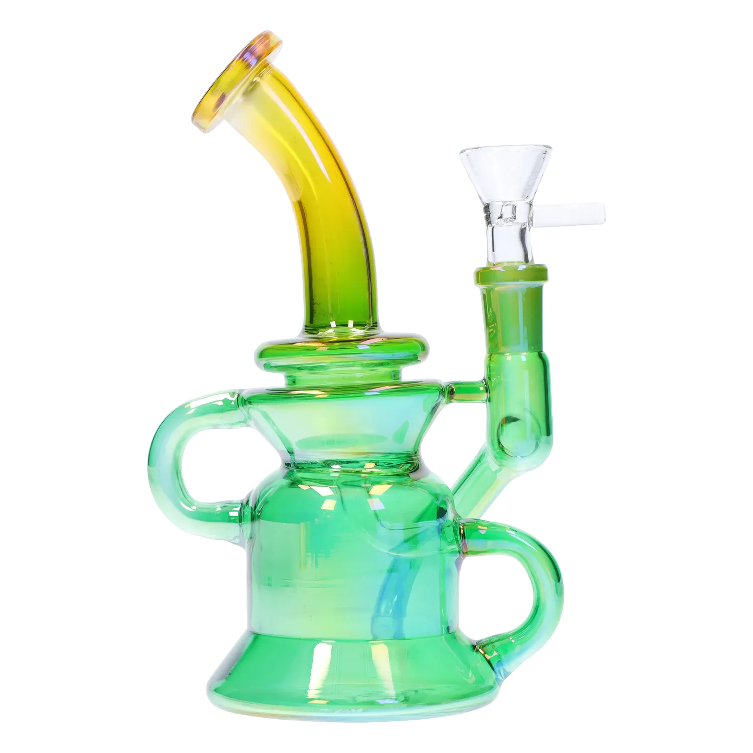 DHC Bright Electroplated Recycler Bong - 8 in.