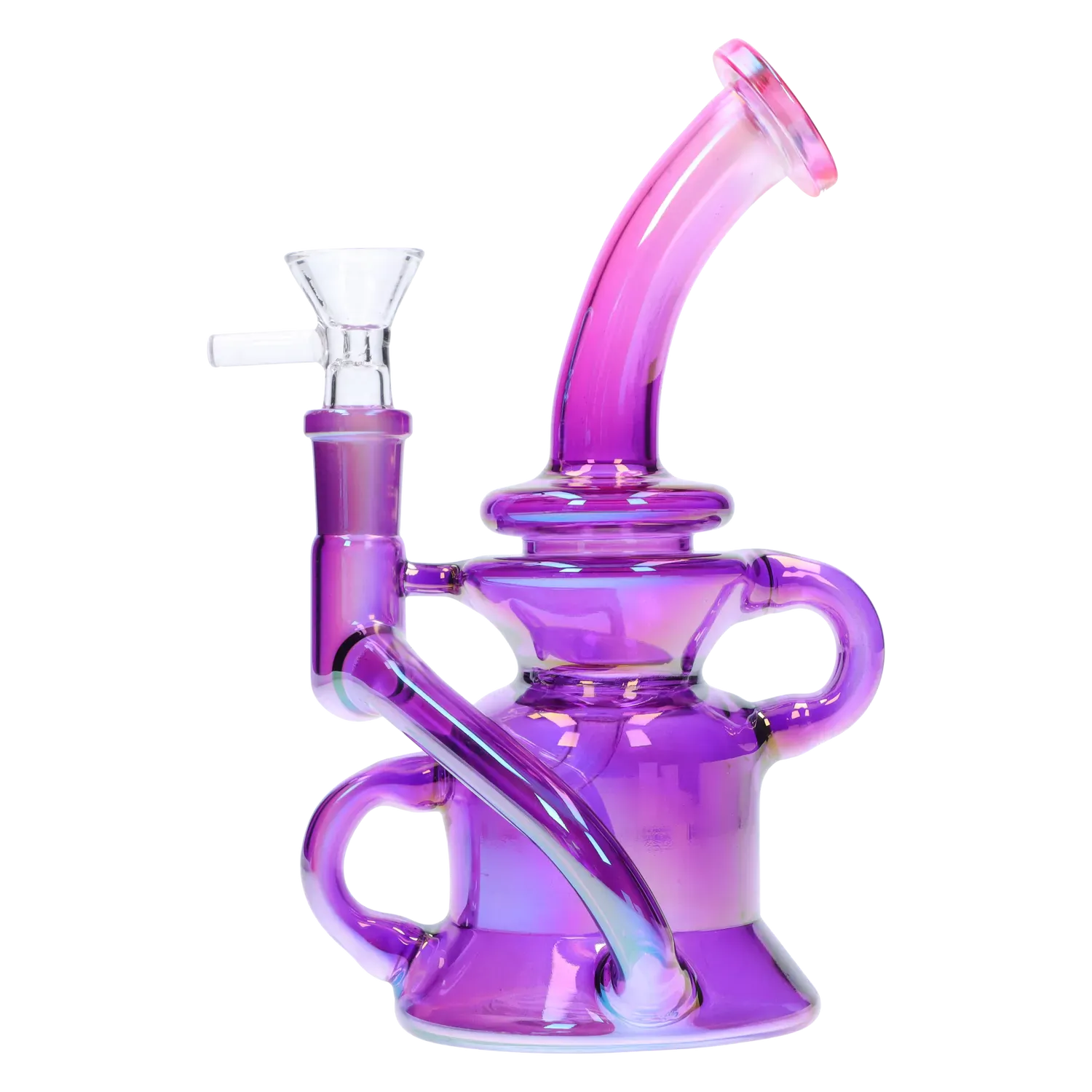 DHC Bright Electroplated Recycler Bong - 8 in.