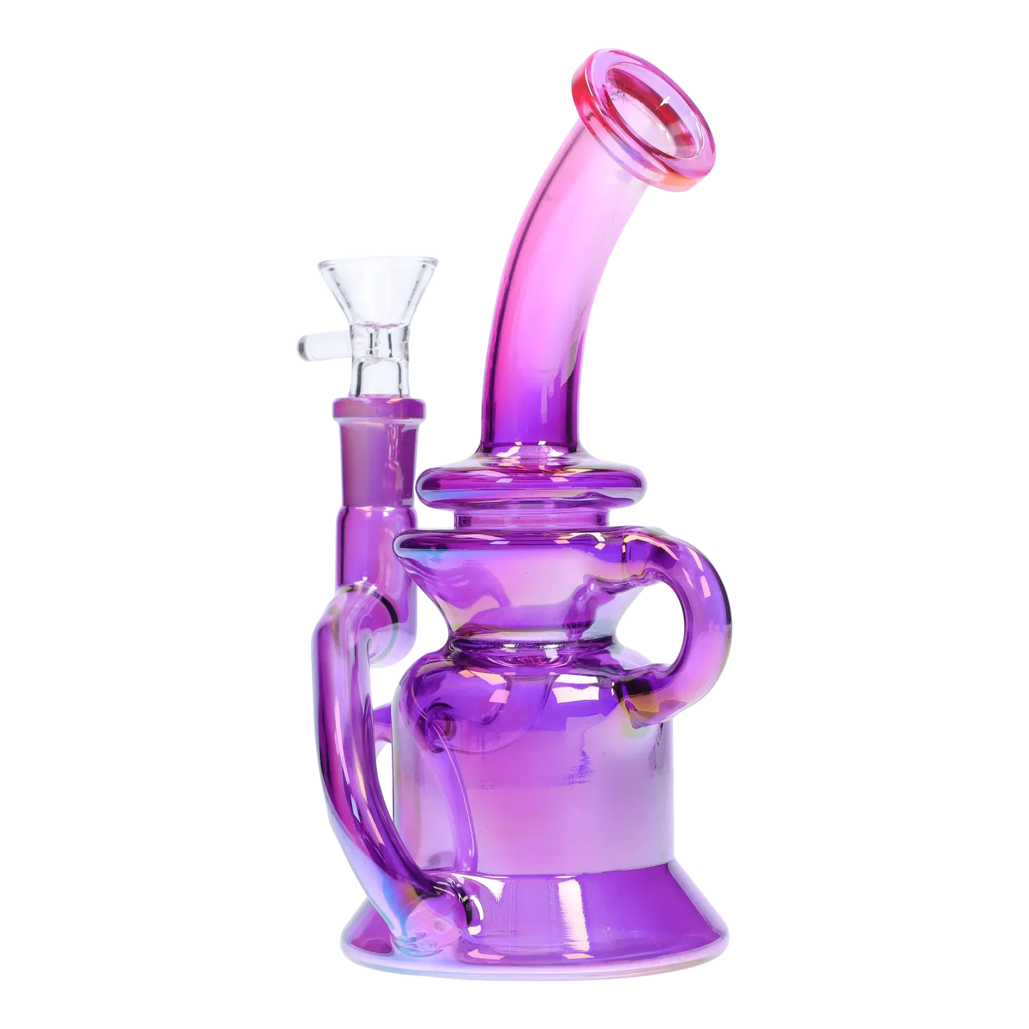 DHC Bright Electroplated Recycler Bong - 8 in.