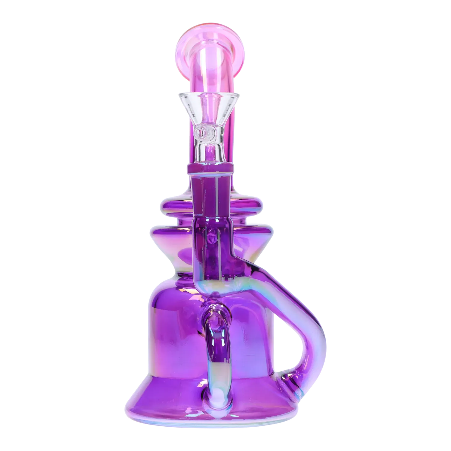 DHC Bright Electroplated Recycler Bong - 8 in.
