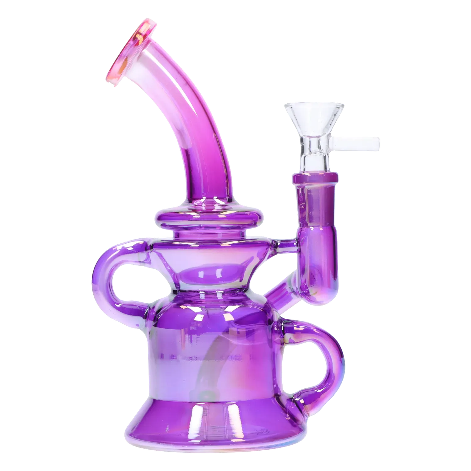 DHC Bright Electroplated Recycler Bong - 8 in.