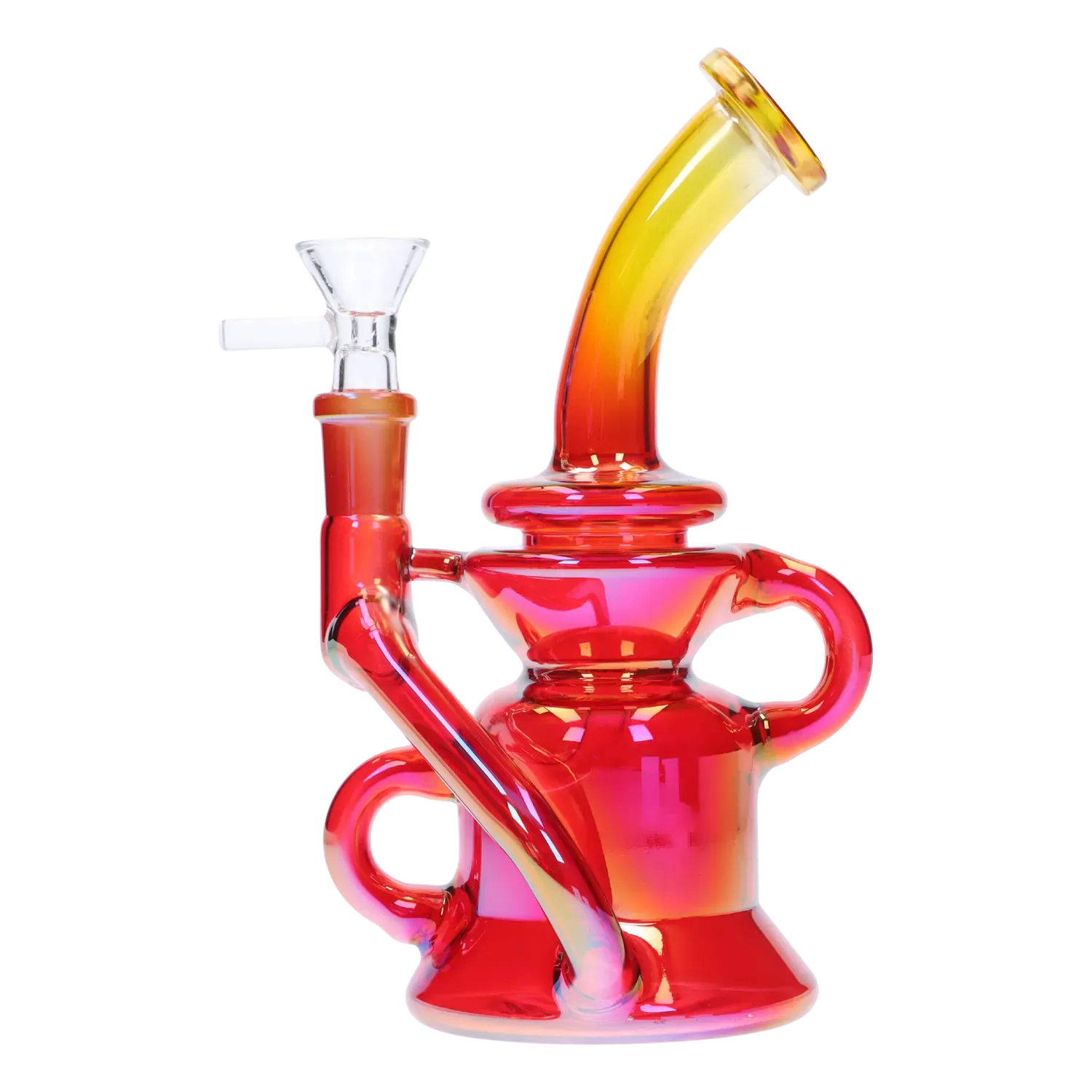 DHC Bright Electroplated Recycler Bong - 8 in.