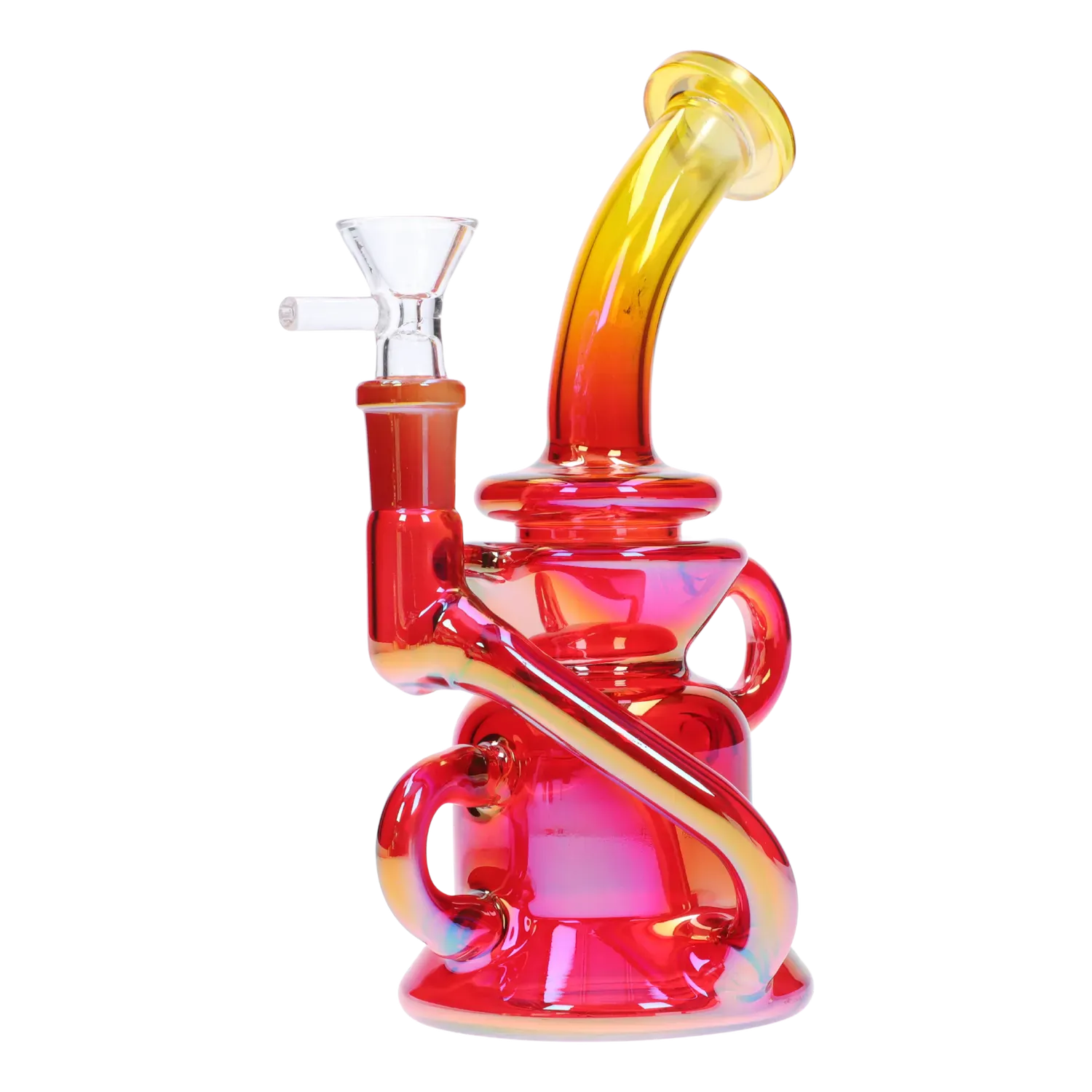 DHC Bright Electroplated Recycler Bong - 8 in.