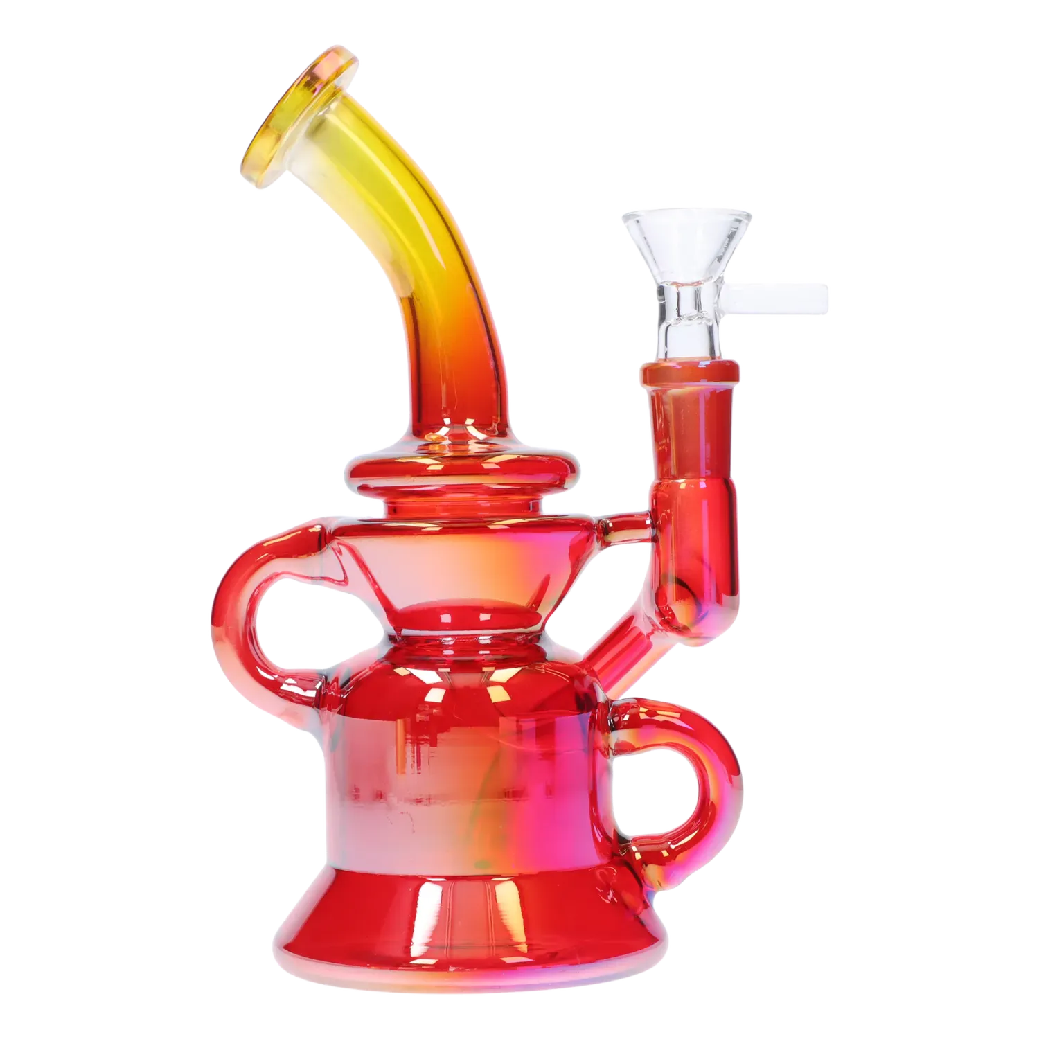 DHC Bright Electroplated Recycler Bong - 8 in.