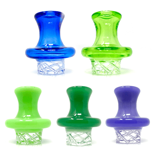 AFM Smoke Carb Cap Color Turbo Spinner Glass Carb Cap + 2 Pearls