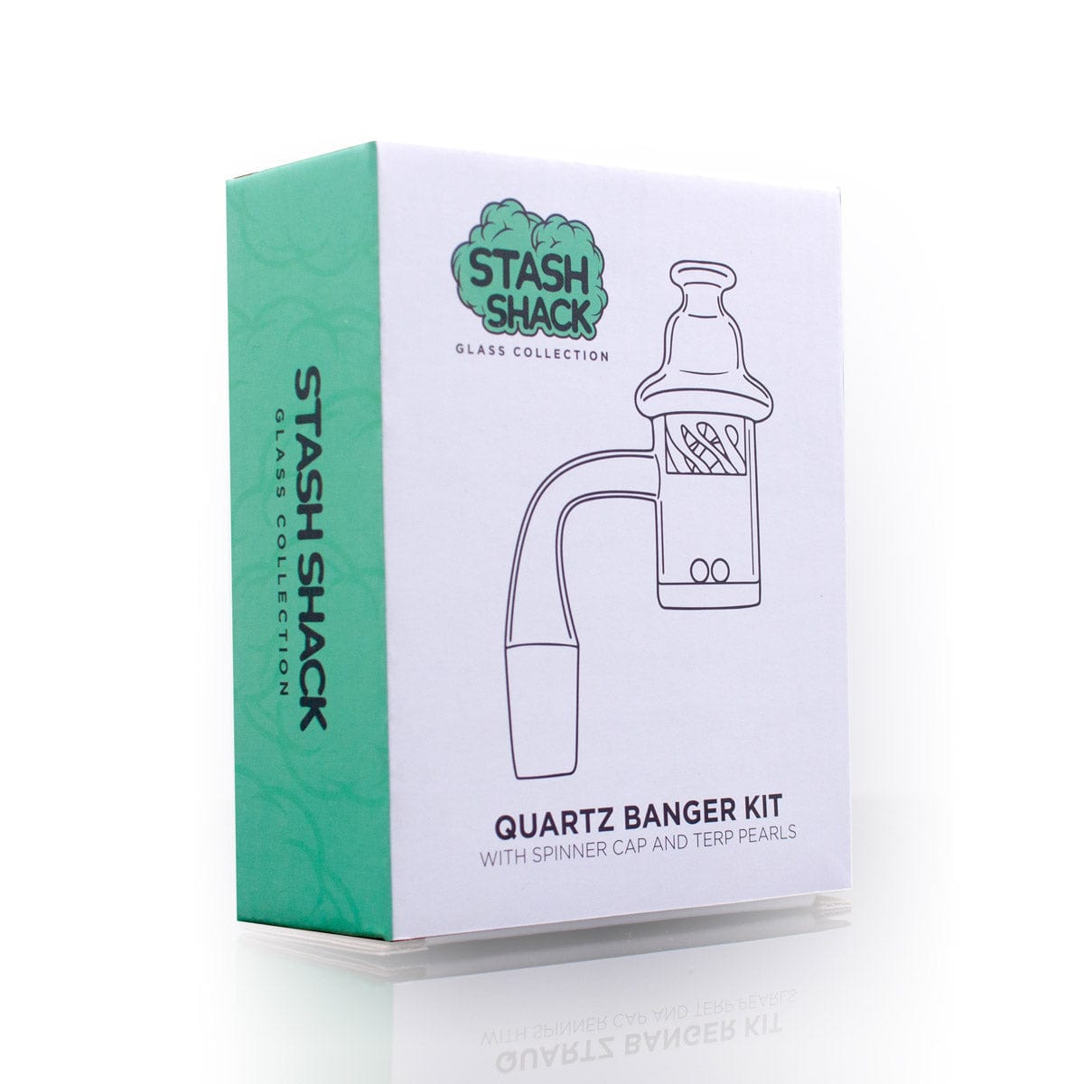 The Stash Shack Quartz Banger Quartz Banger Set with Spinning Carb Cap and Terp Pearls