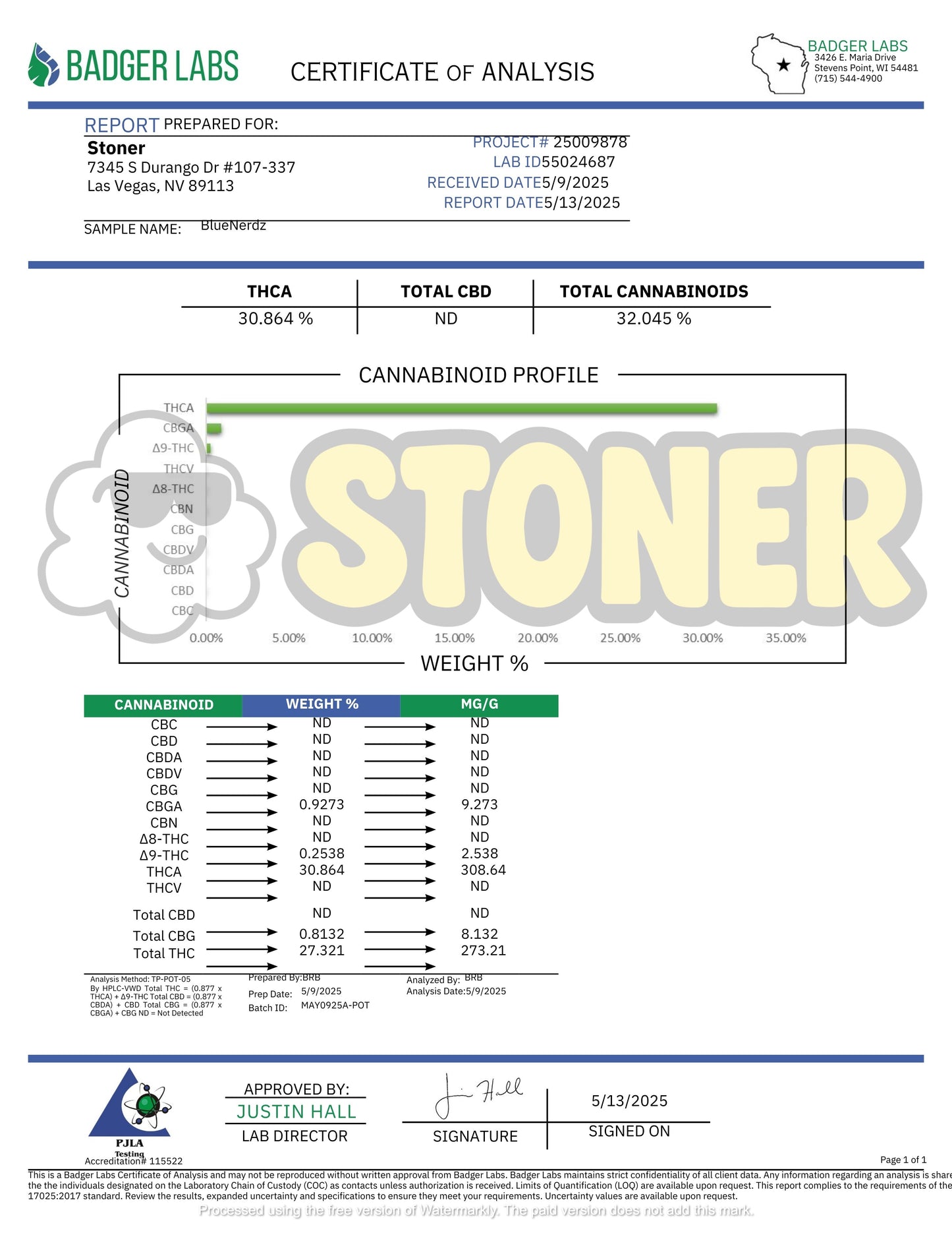 Stoner Blue Nerdz THCA Flower - Stoner Exotic
