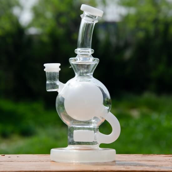 Calibear Dab Rig white / 8 inch COLORED BALL RIG