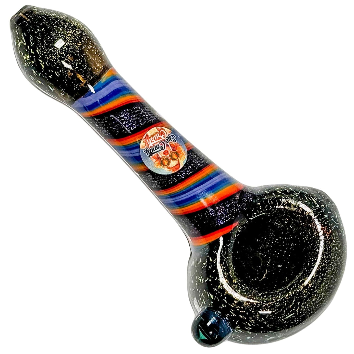 Crush Hand Pipe Gold Eye Candy Dichroic Glass Hand Pipe