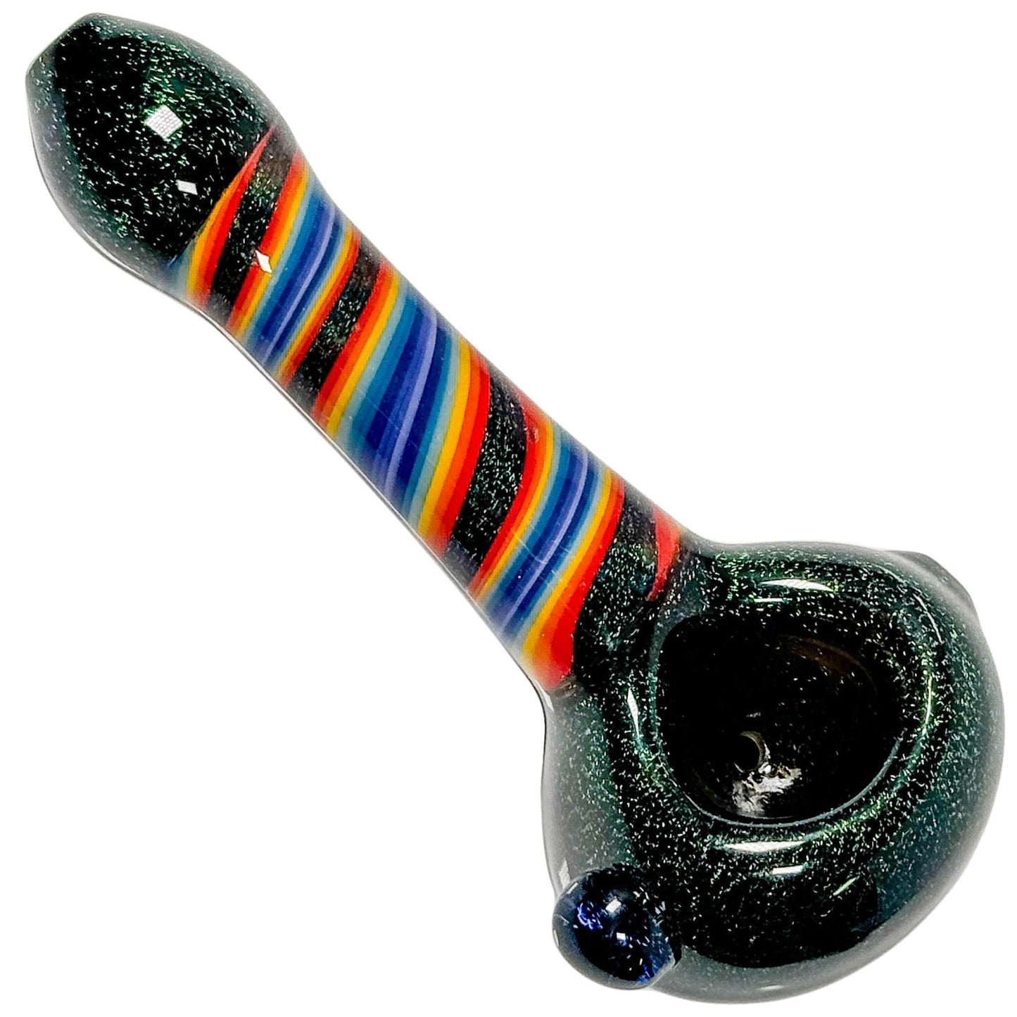 Crush Hand Pipe Green Eye Candy Dichroic Glass Hand Pipe