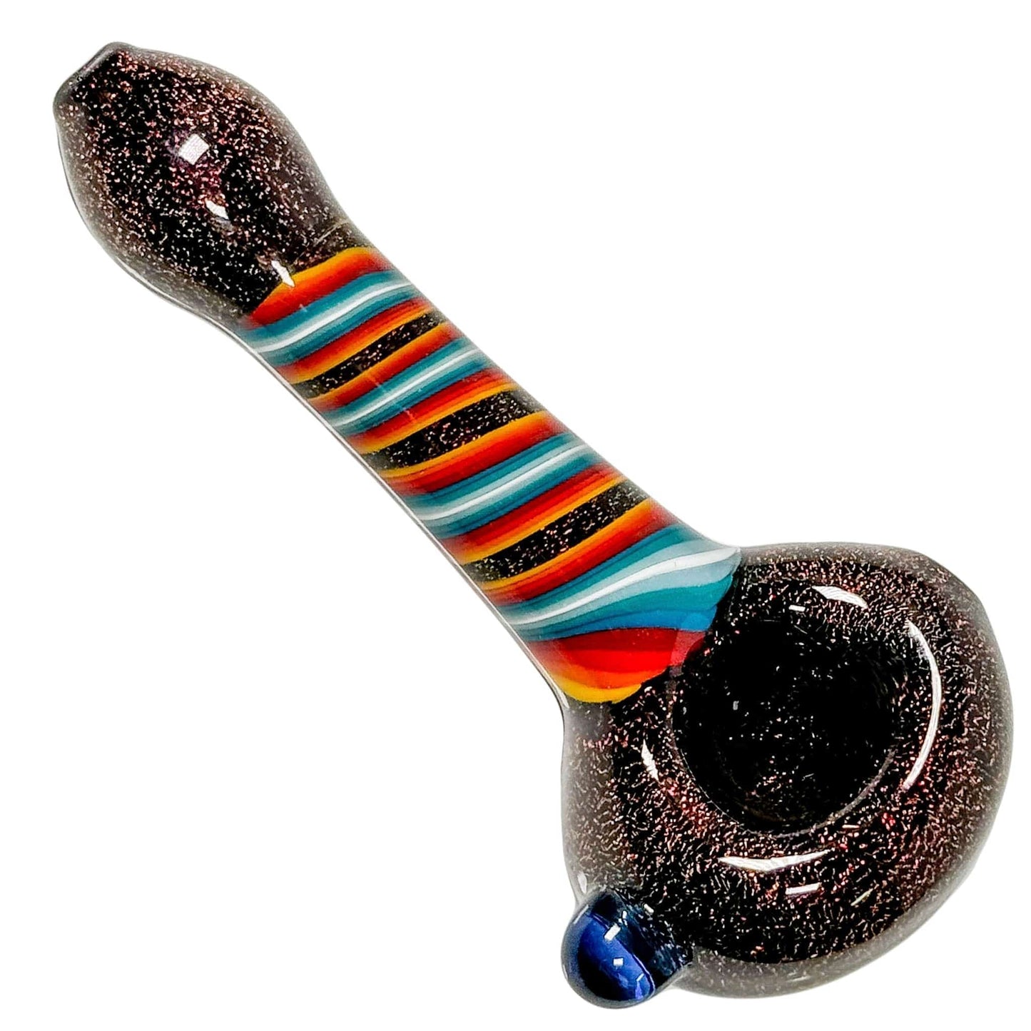 Crush Hand Pipe Orange Eye Candy Dichroic Glass Hand Pipe