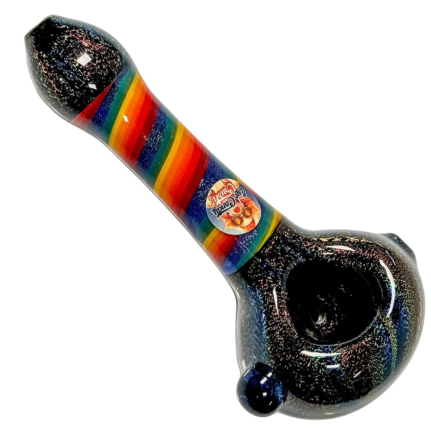 Crush Hand Pipe Swirl Eye Candy Dichroic Glass Hand Pipe