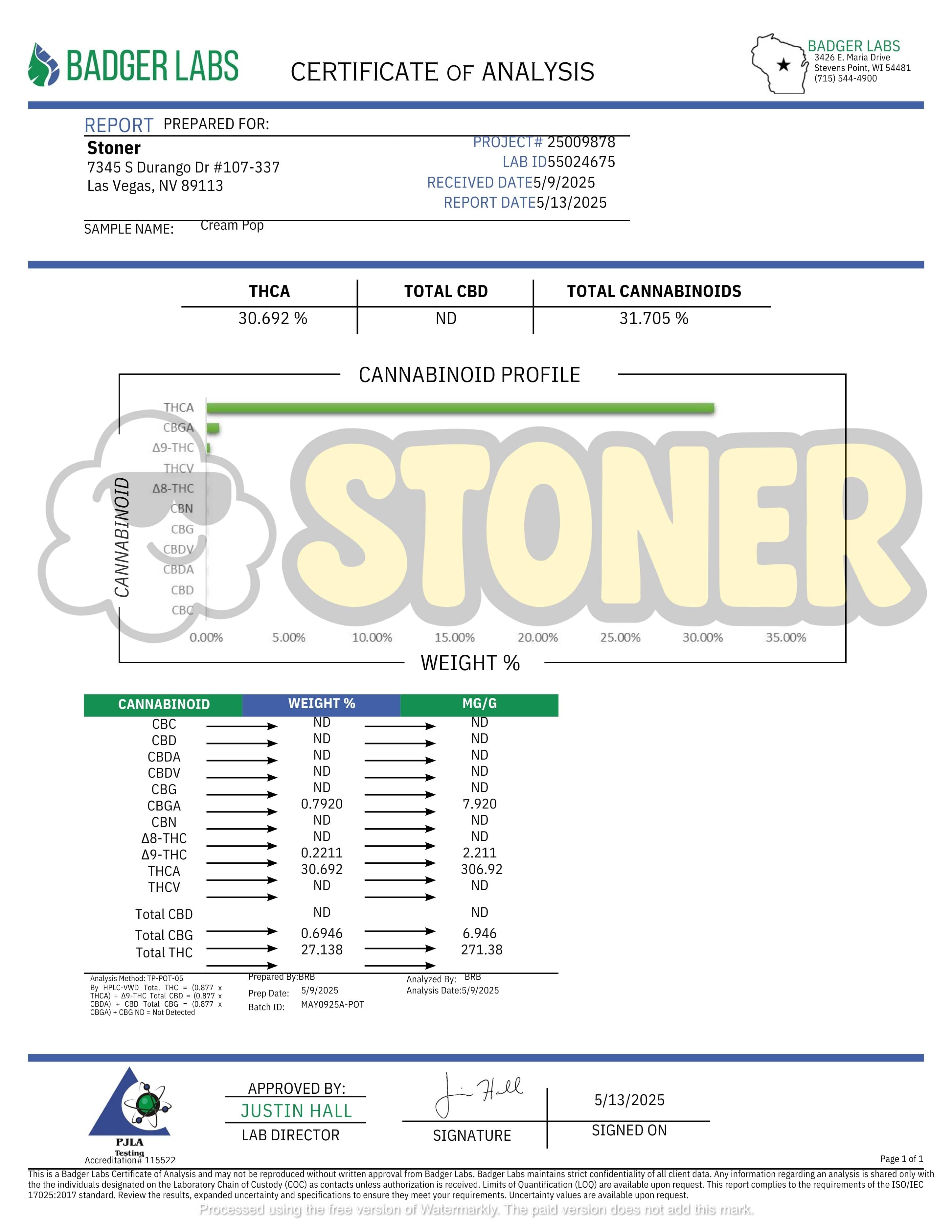 Stoner Cream Pop THCA Flower - Stoner Exotic