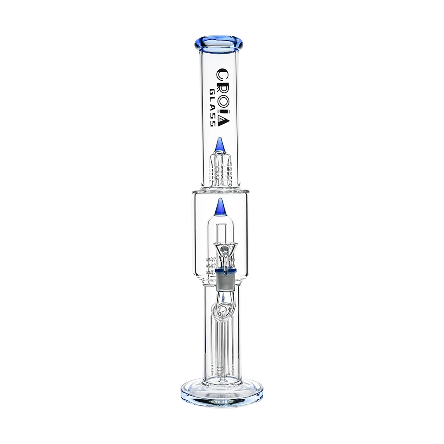 Croia Glass 16" Triple Rocket-Perc Scientific Glass Bong | Croia Glass