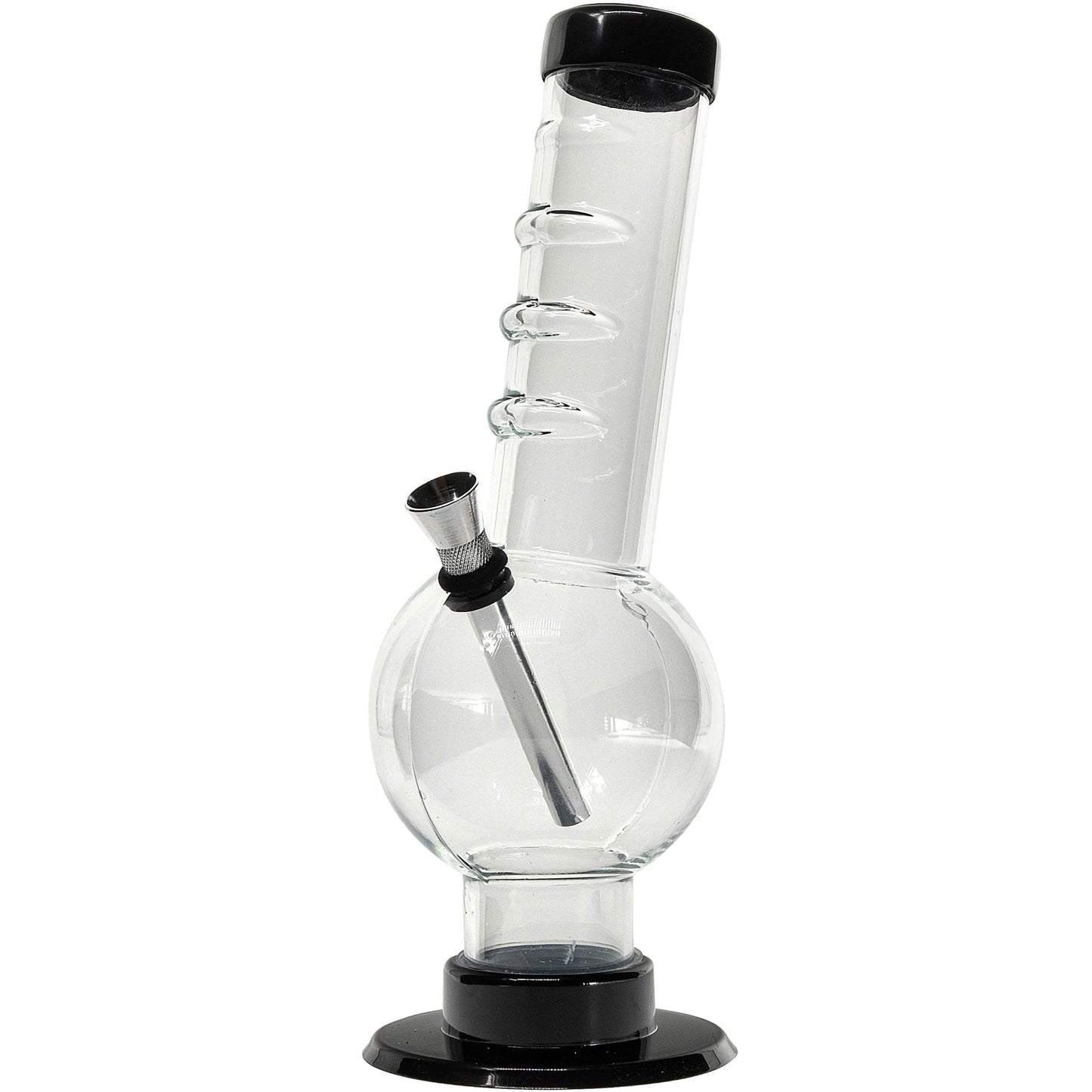 JM Enterprises Bong Acrylic Angled Neck Straight Tube Bubble Bong