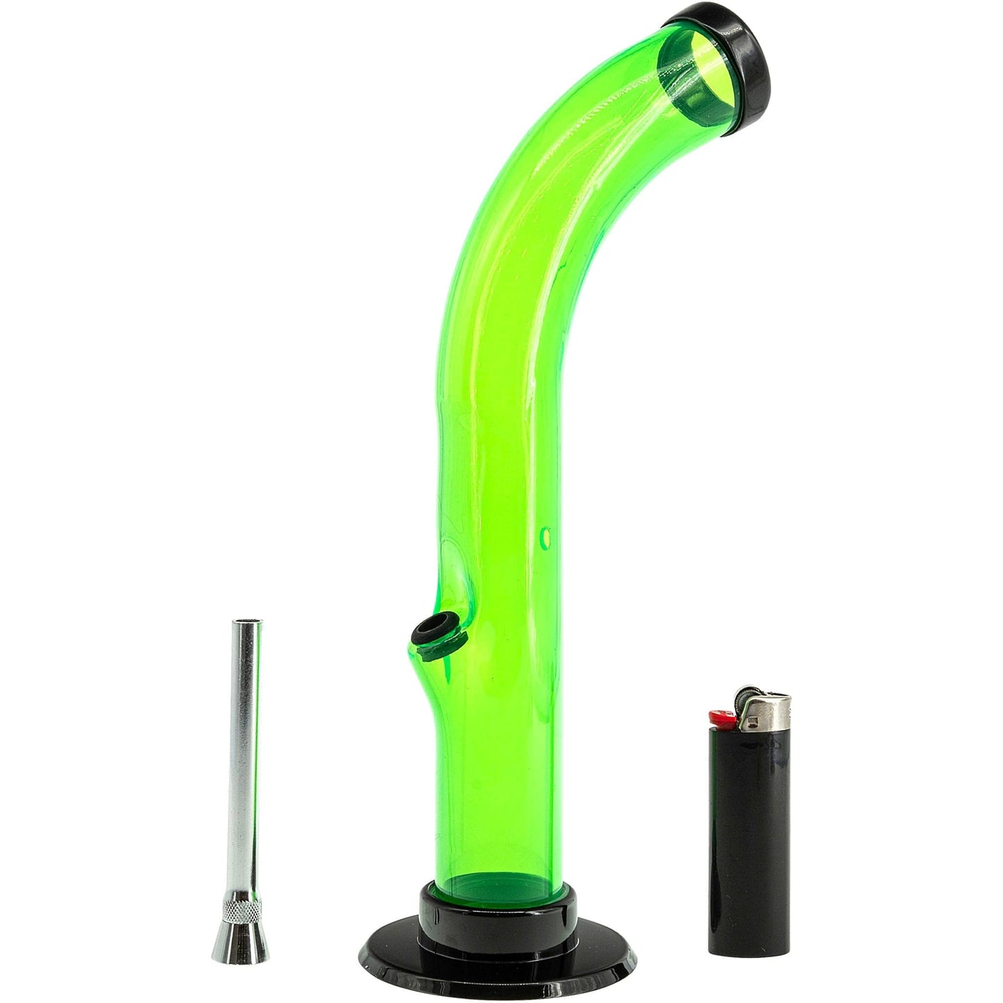 JM Enterprises Bong 10'' Acrylic Curved Tube Bong