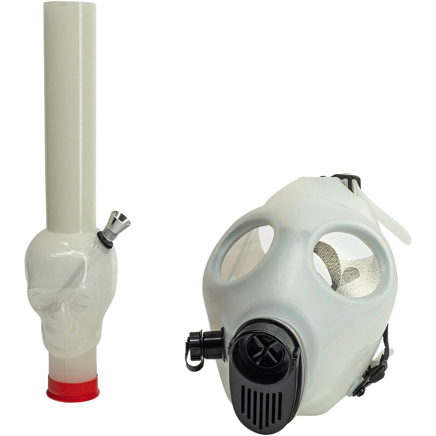 JM Enterprises Bong Acrylic Glow In The Dark Skull Diffuser Gas Mask