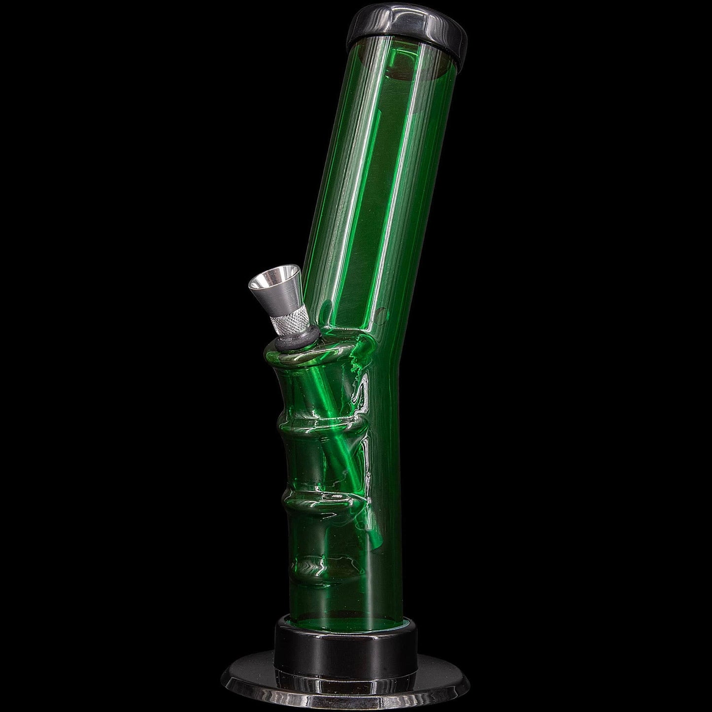 JM Enterprises Bong Green / 9 Inch Acrylic Angled Straight Tube Bong